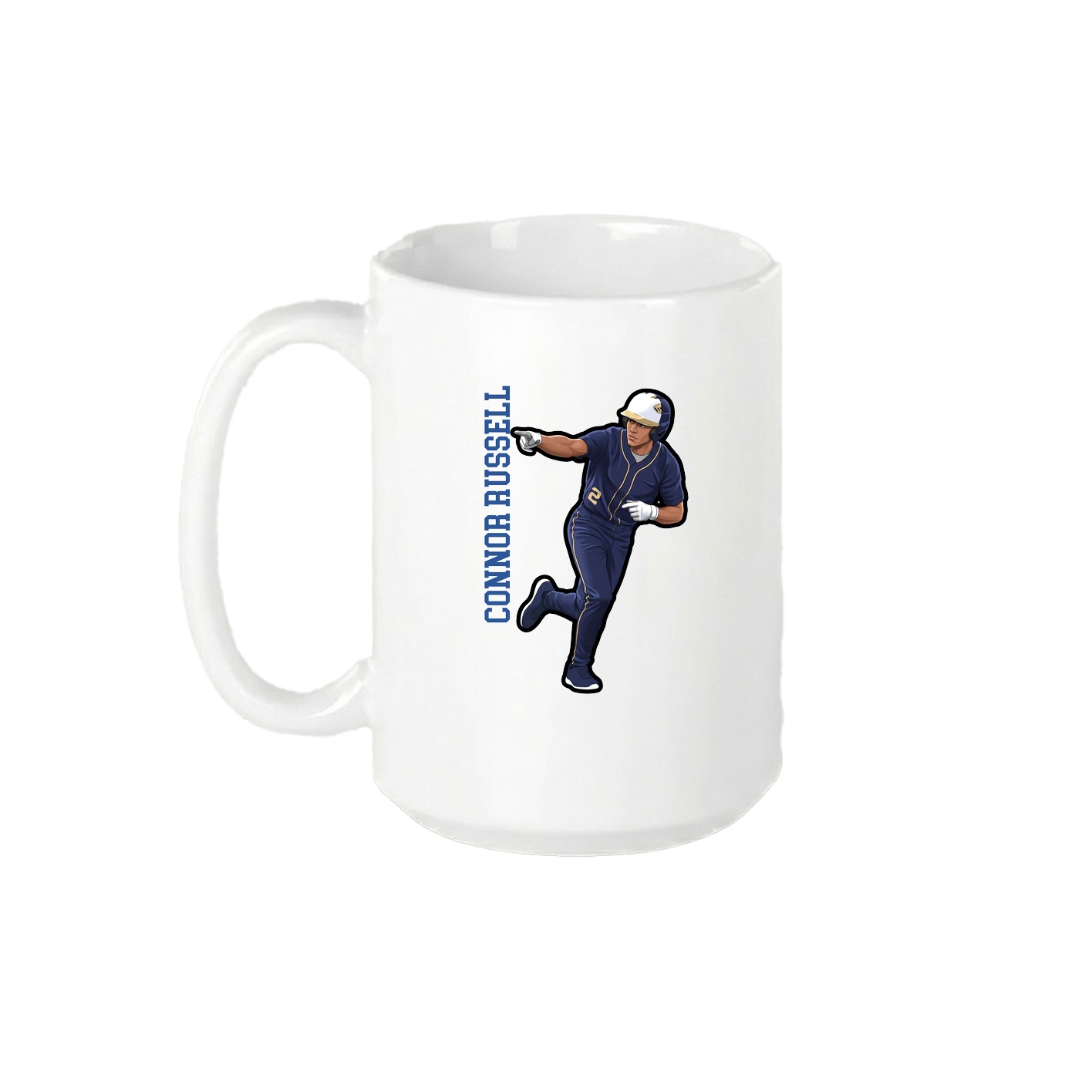 15oz Coffee Mug — Name Vertical in White