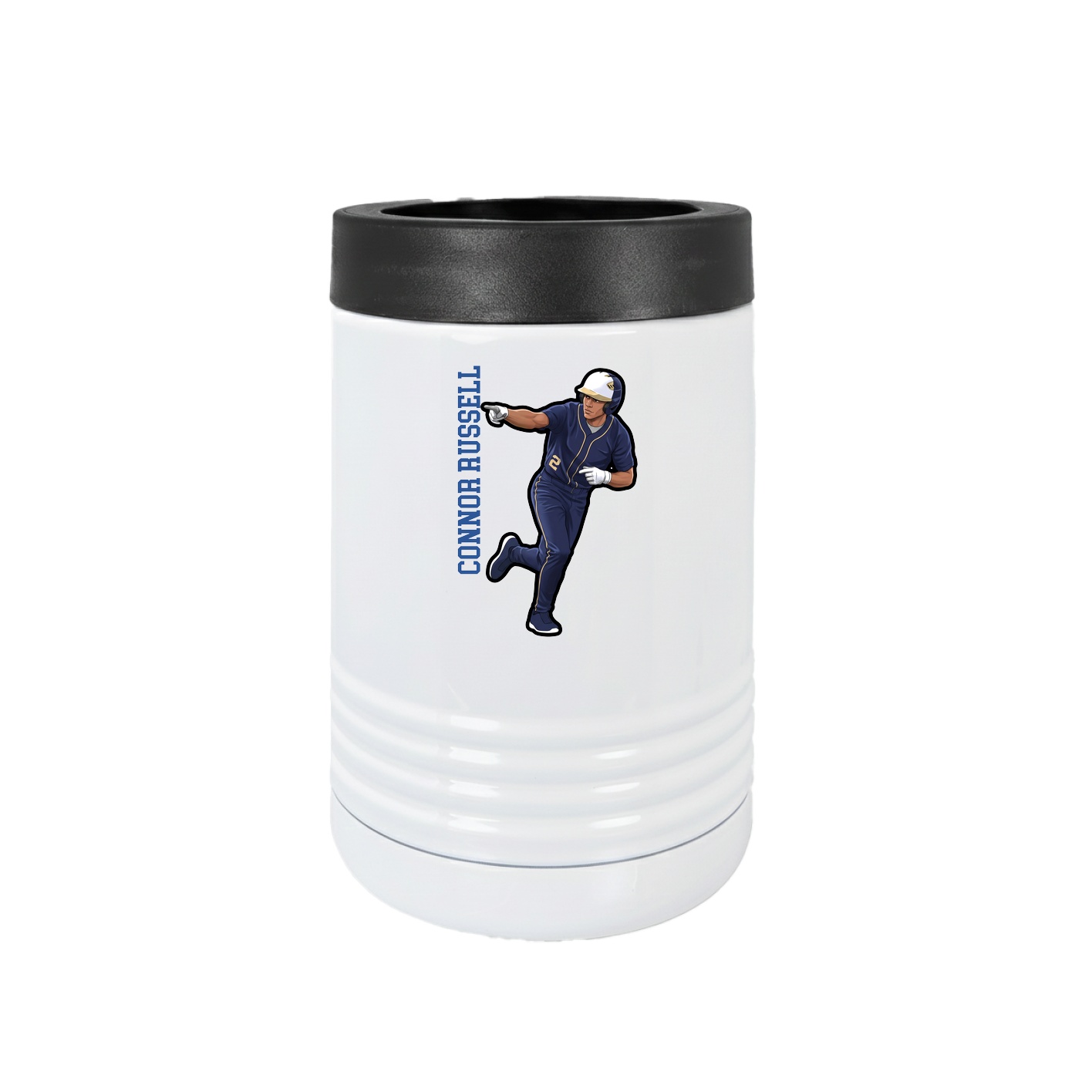 Beverage Holder — Name Vertical in White