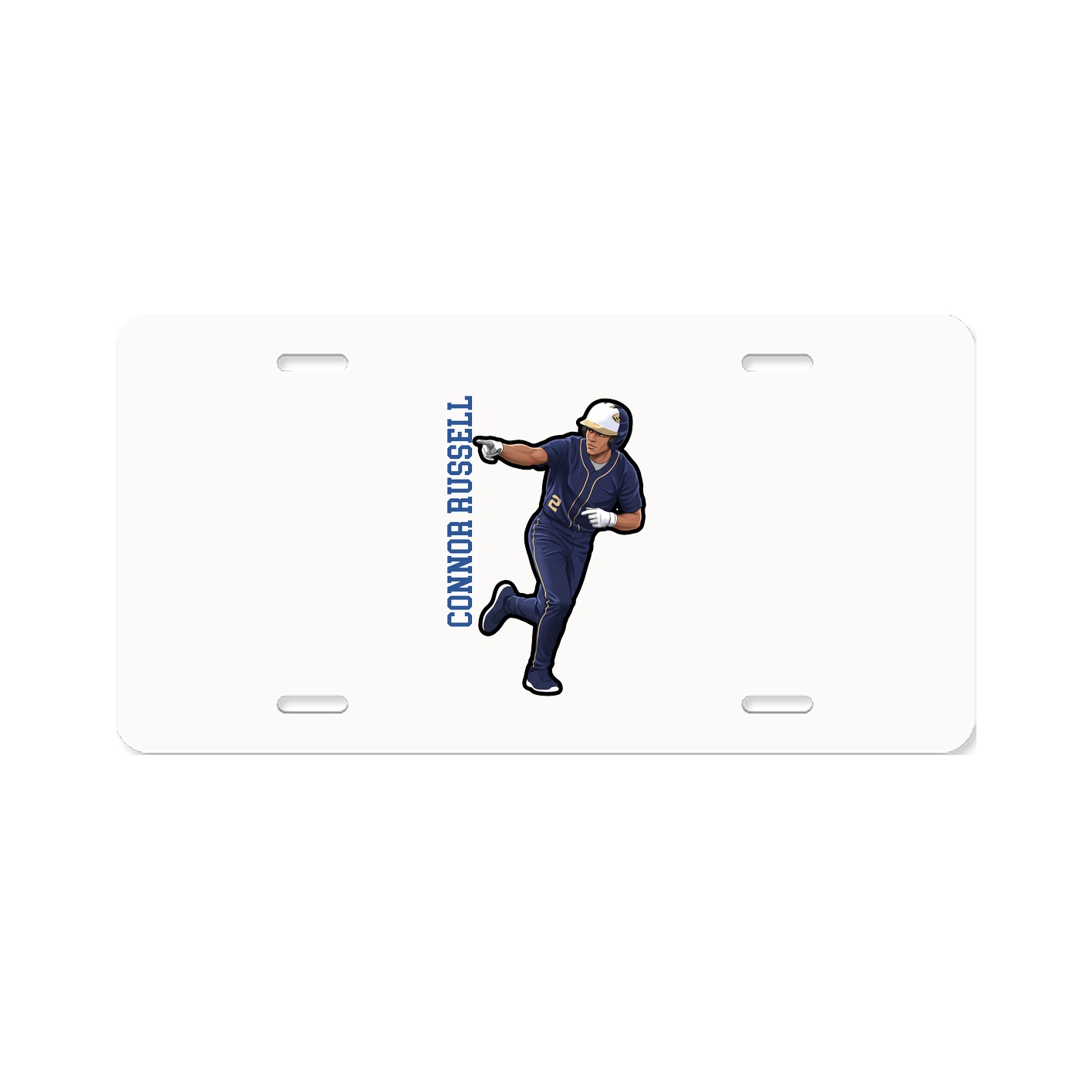 License Plate — Name Vertical in Classic
