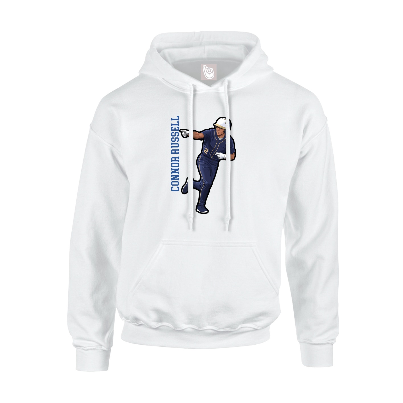 Youth Hoodie — Name Vertical in White
