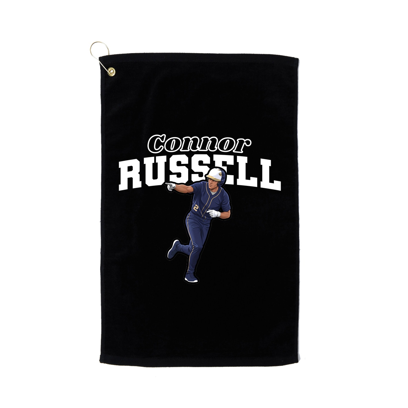 Golf Towel — Name Arch in Black
