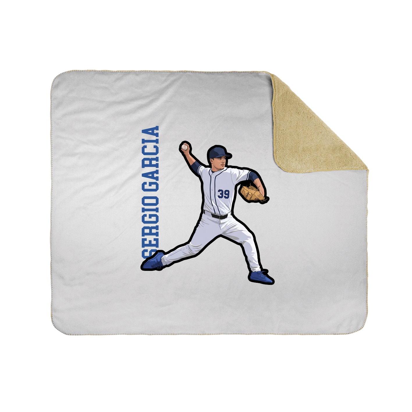 Throw Blanket — Name Vertical in White