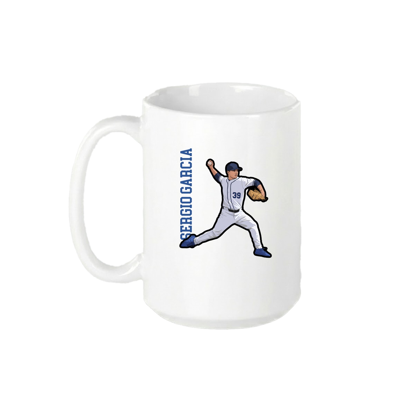 15oz Coffee Mug — Name Vertical in White