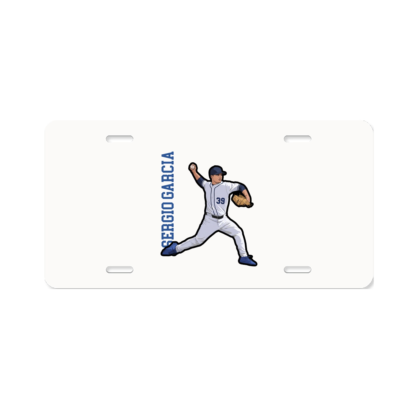 License Plate — Name Vertical in Classic