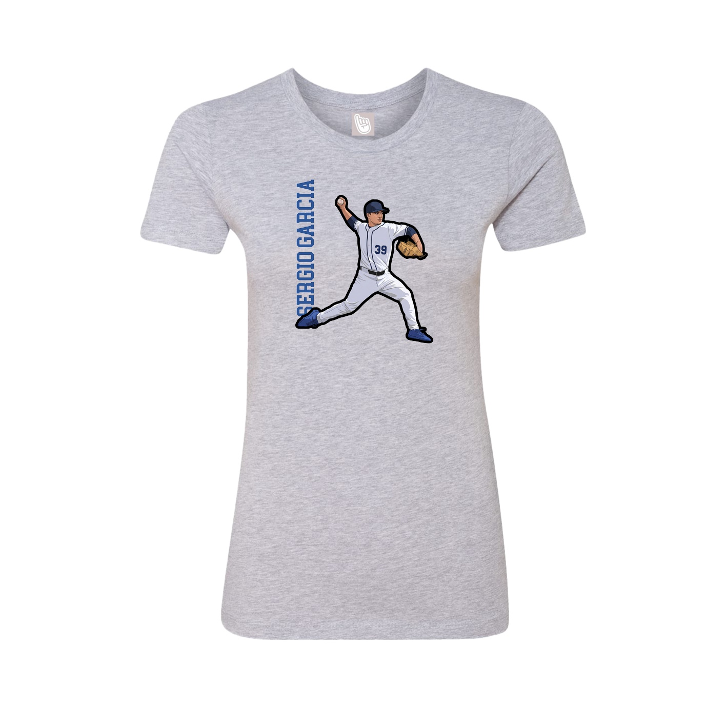 Fitted Women's Tee — Name Vertical in Grey
