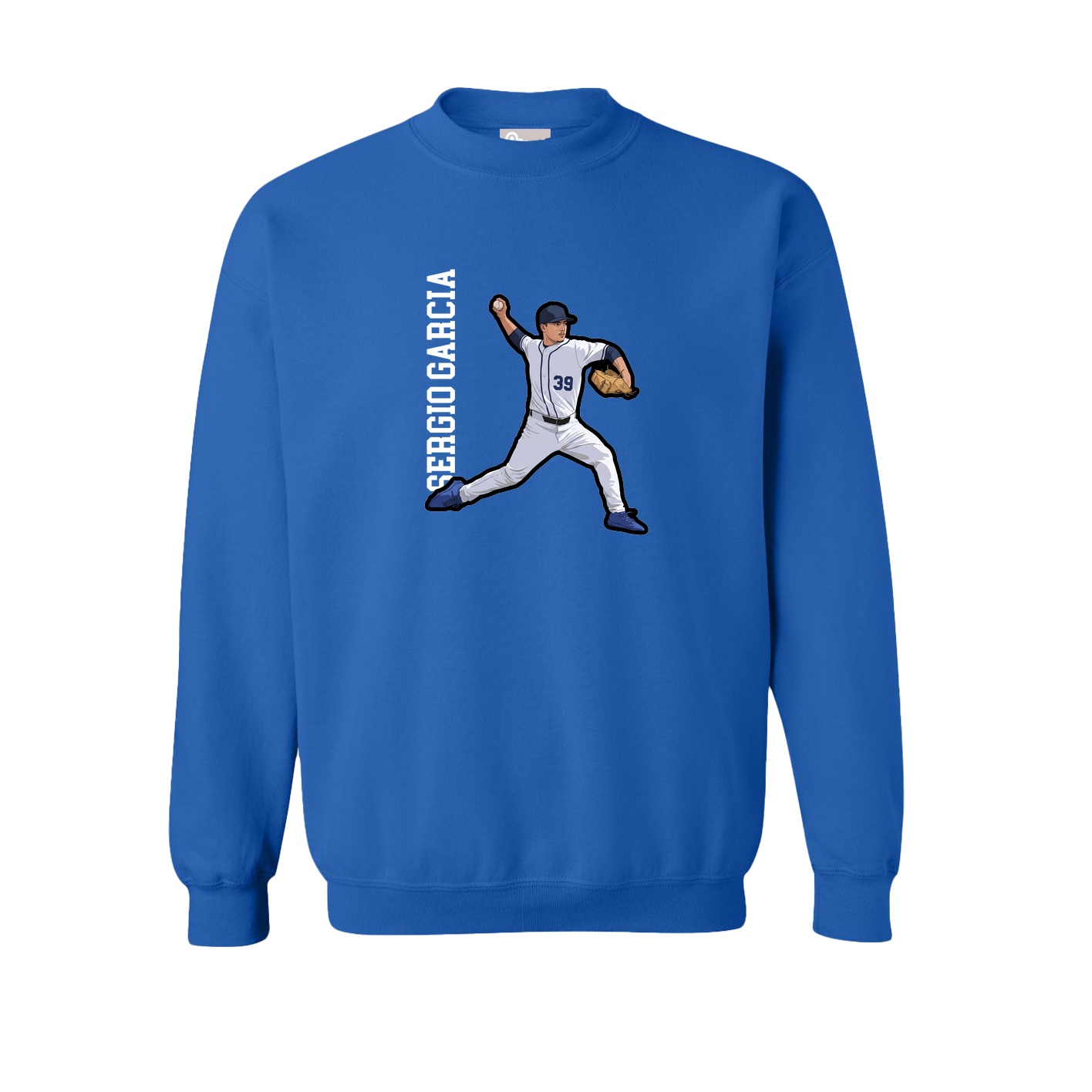 Fleece Crew — Name Vertical in Royal
