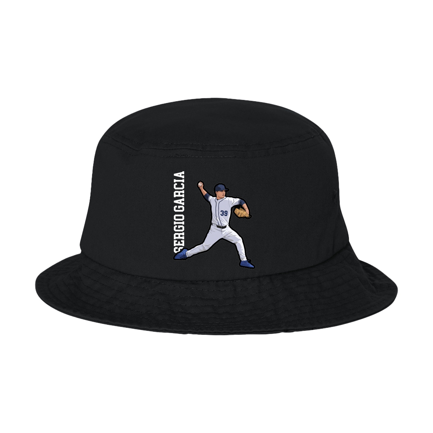 Bucket Cap — Name Vertical in Black