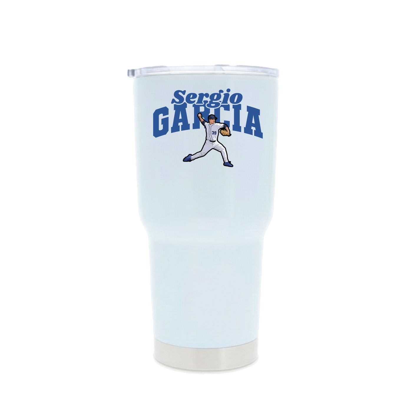 30oz Stainless Steel Tumbler — Signature Arch in White