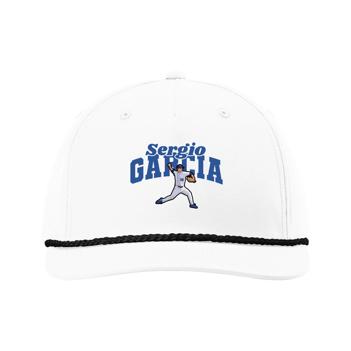 Five-Panel Classic Rope Cap — Signature Arch in White