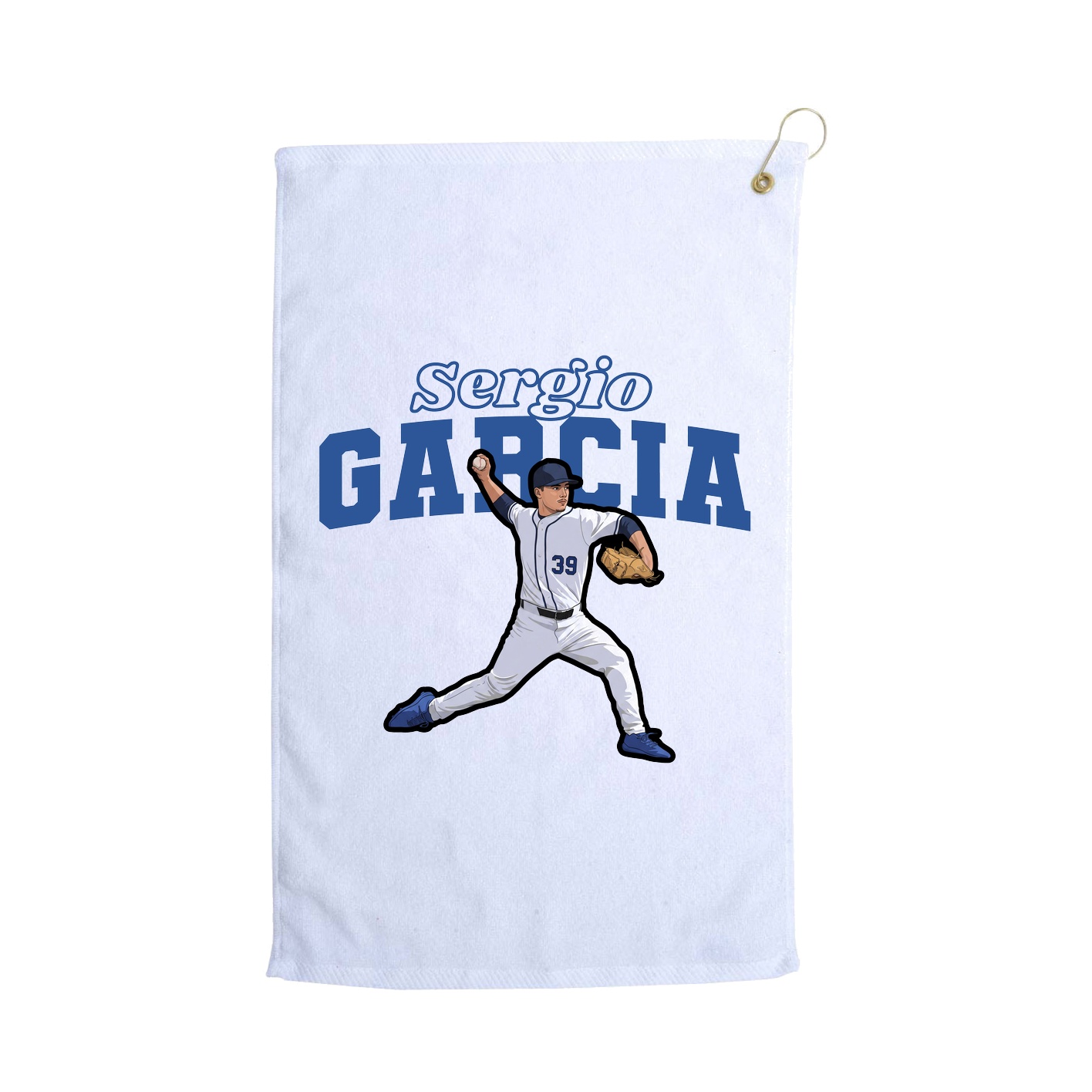 Golf Towel — Name Arch in White