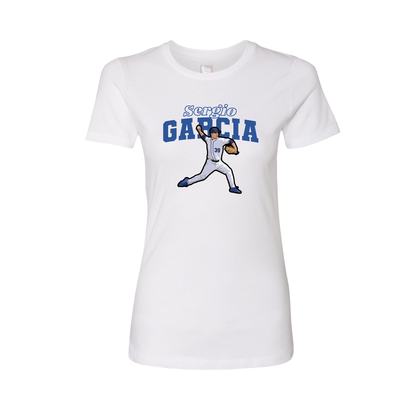 Fitted Women's Tee — Name Arch in White