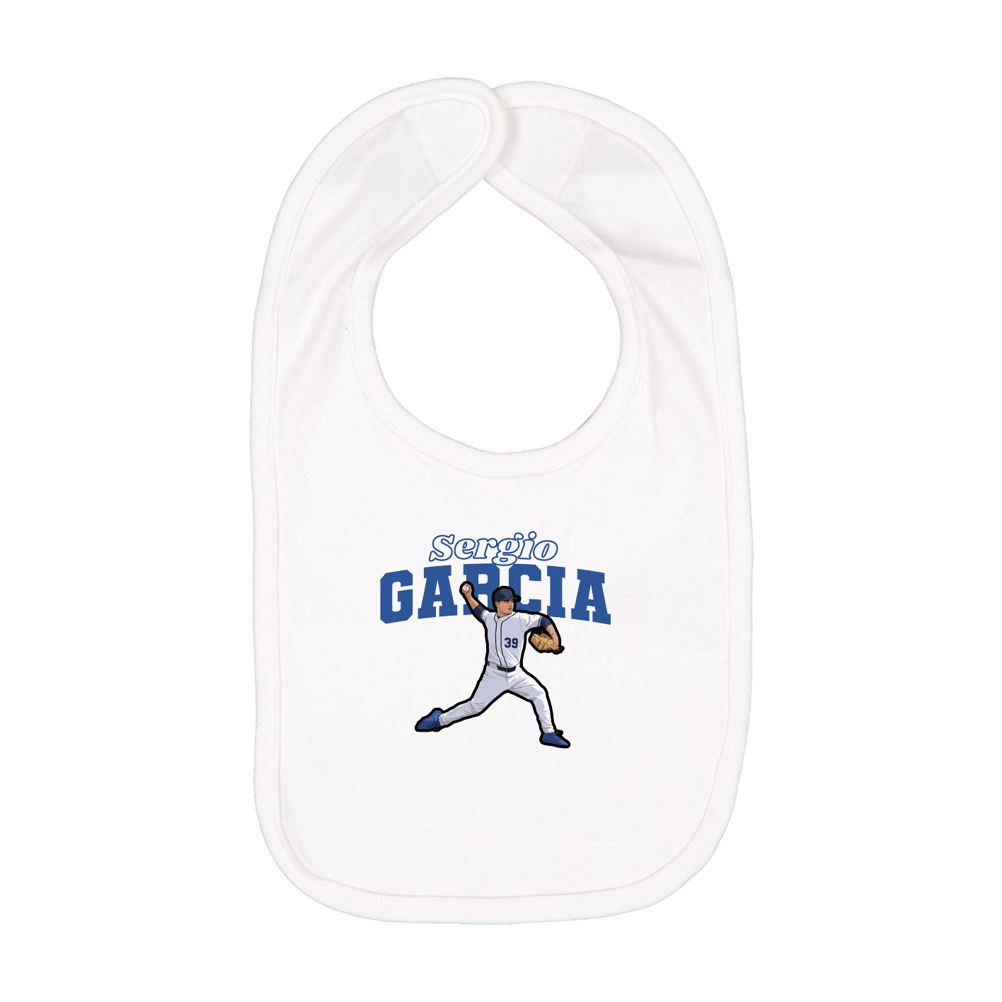 Infant Bib — Name Arch in White
