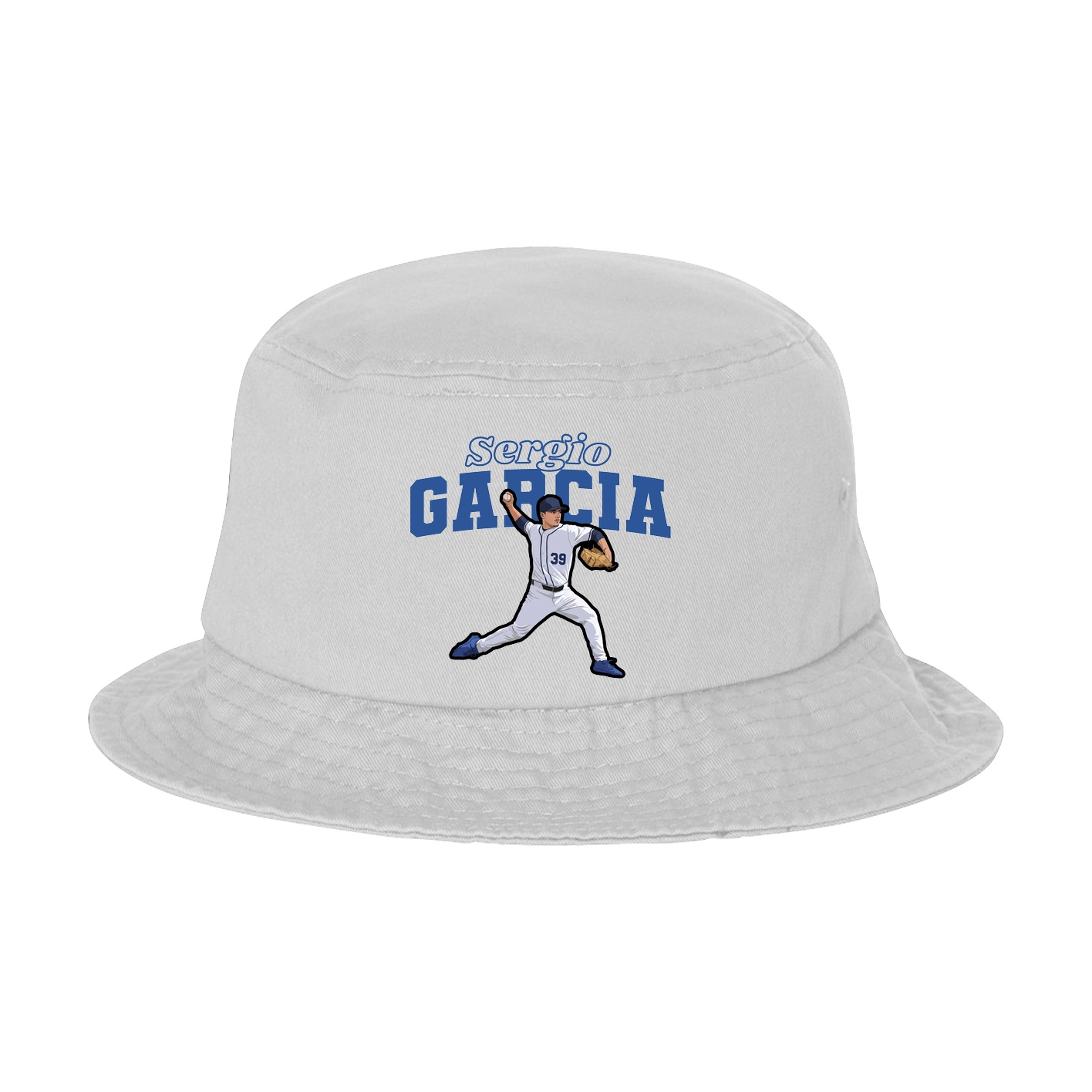 Bucket Cap — Name Arch in White