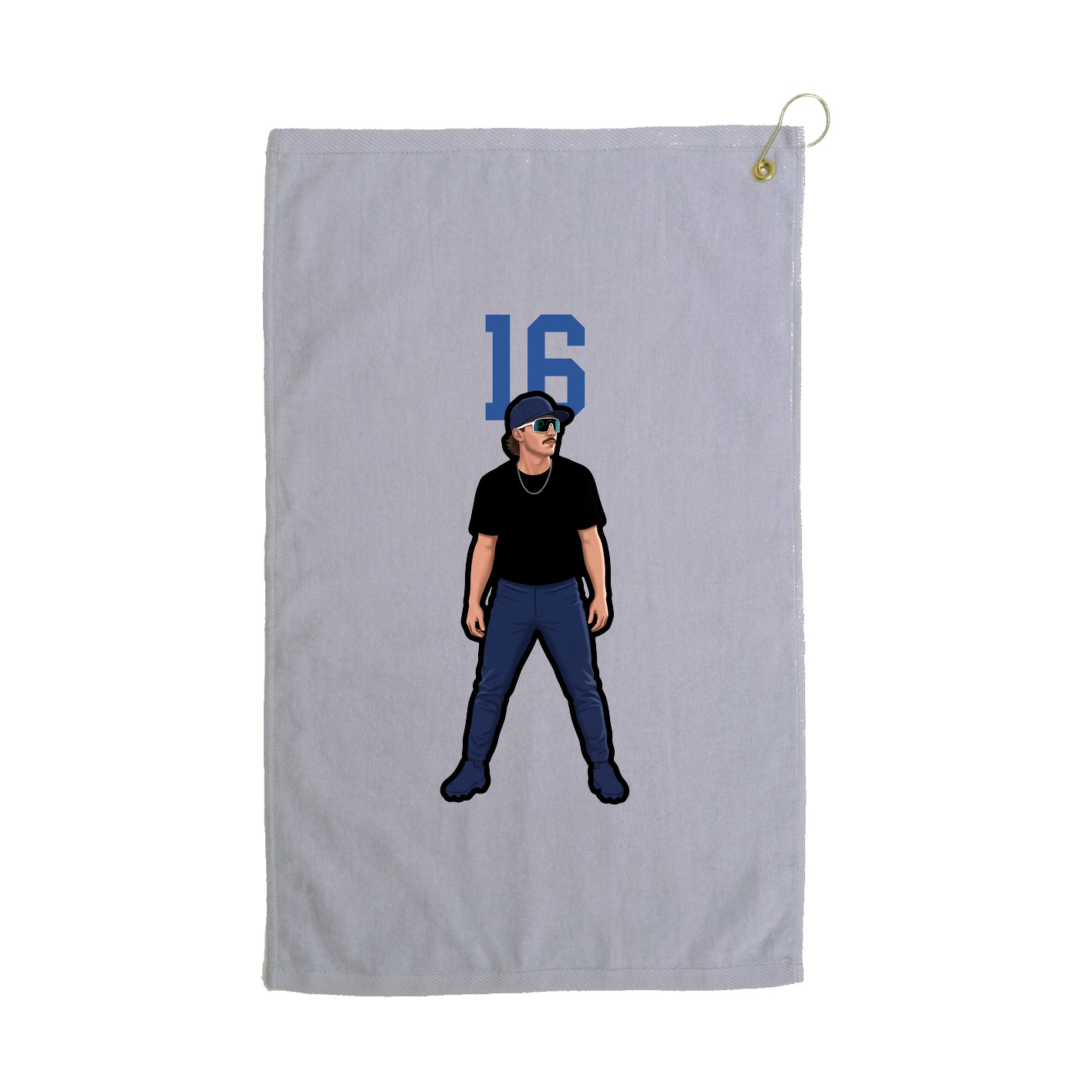 Golf Towel — Number Top in Grey