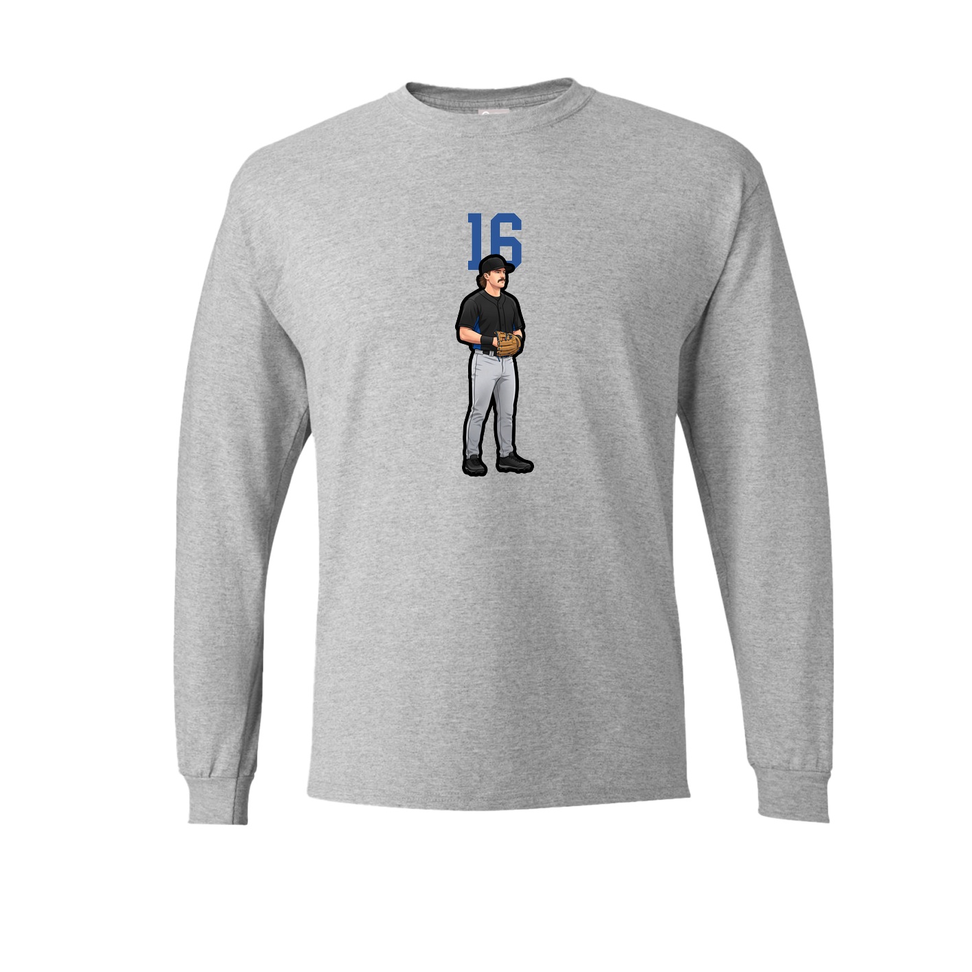 Long Sleeve Tee — Number Top in Grey
