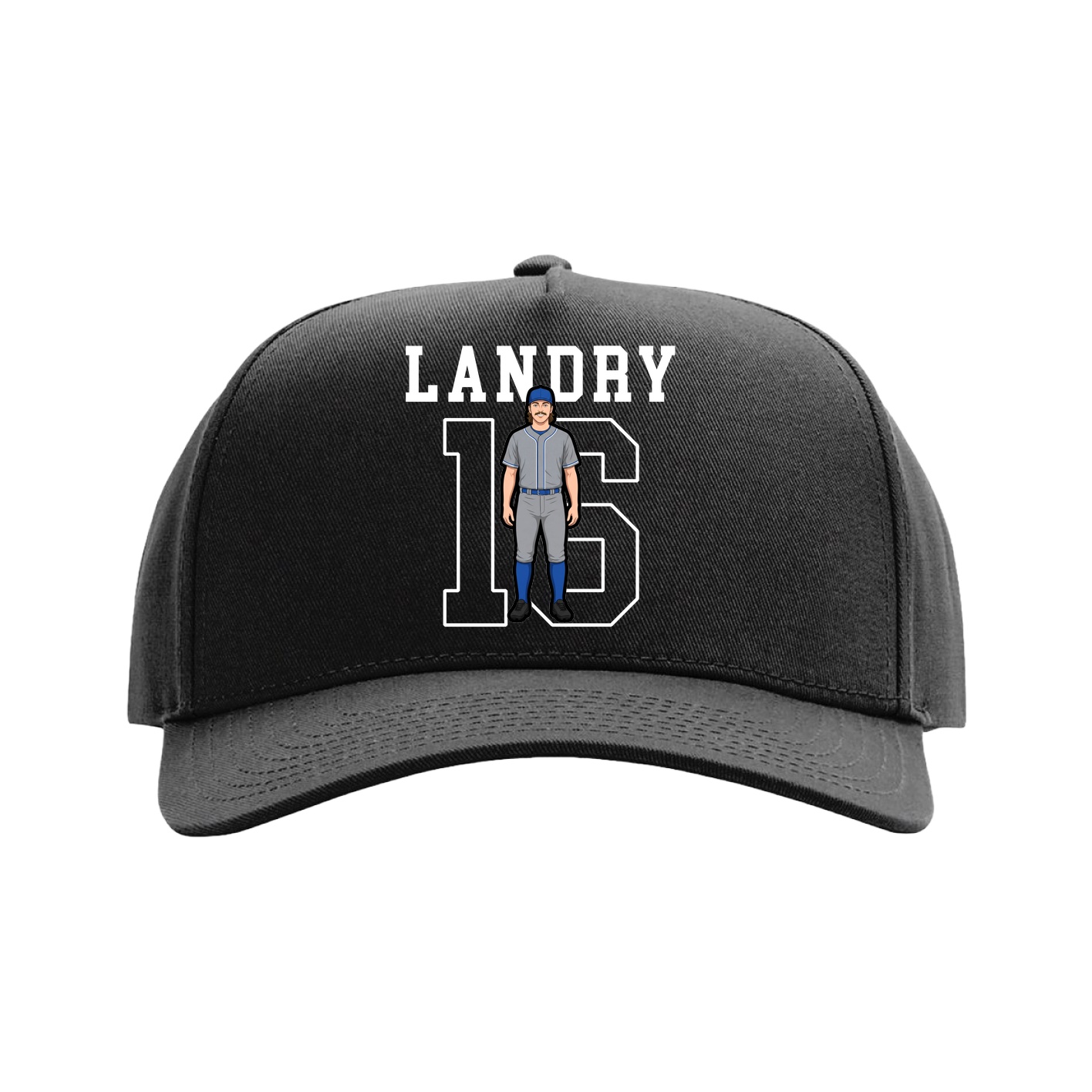 Full Fabric Five-Panel Champ Cap — Shirsey in Black