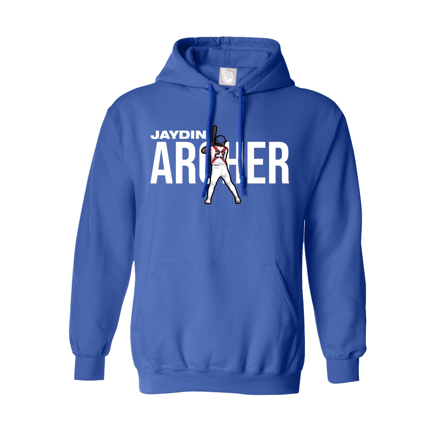 Youth Hoodie — Player Name in Royal
