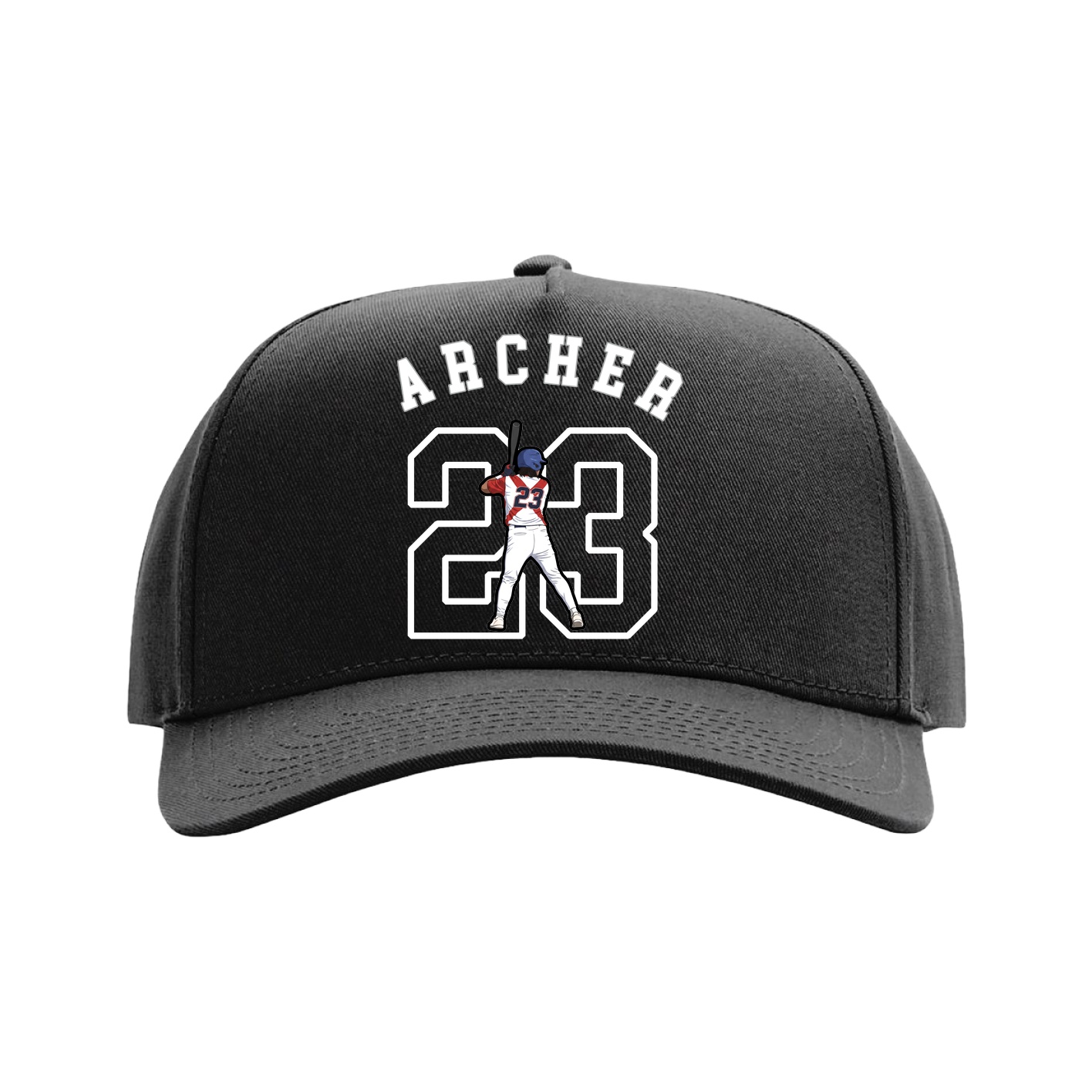 Full Fabric Five-Panel Champ Cap — Shirsey Arch in Black