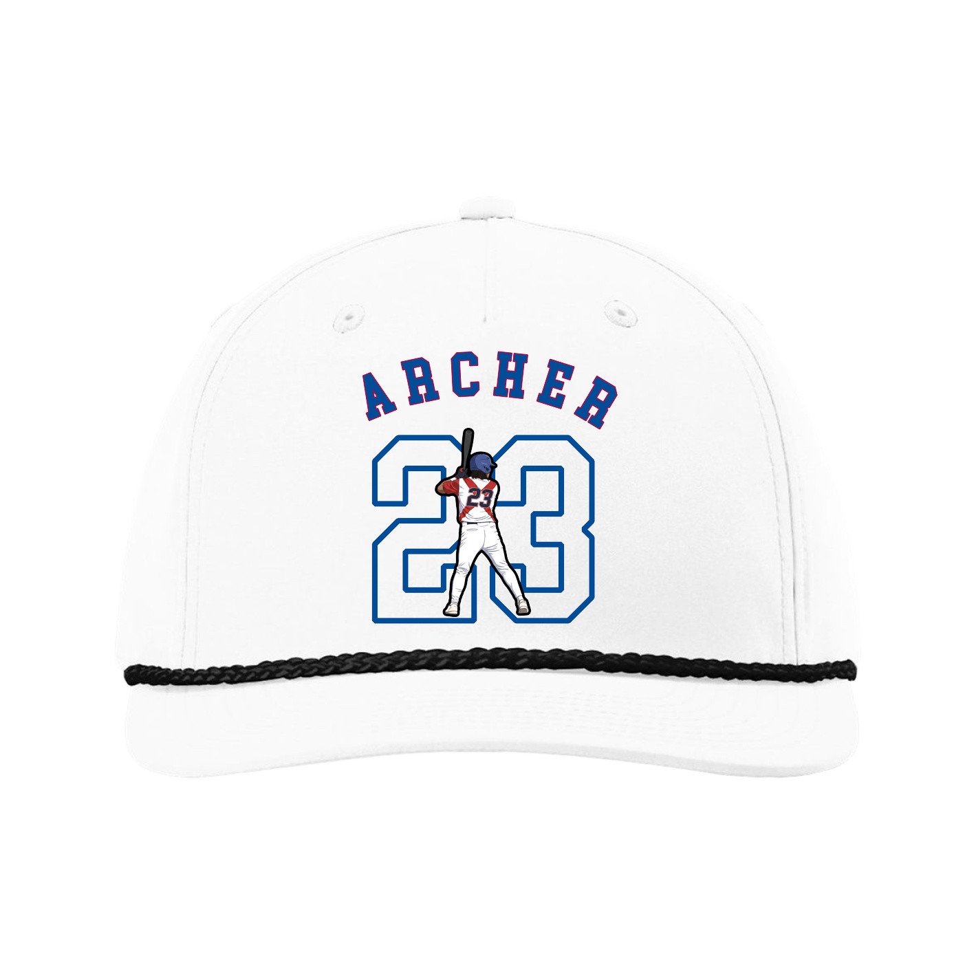 Five-Panel Classic Rope Cap — Shirsey Arch in White