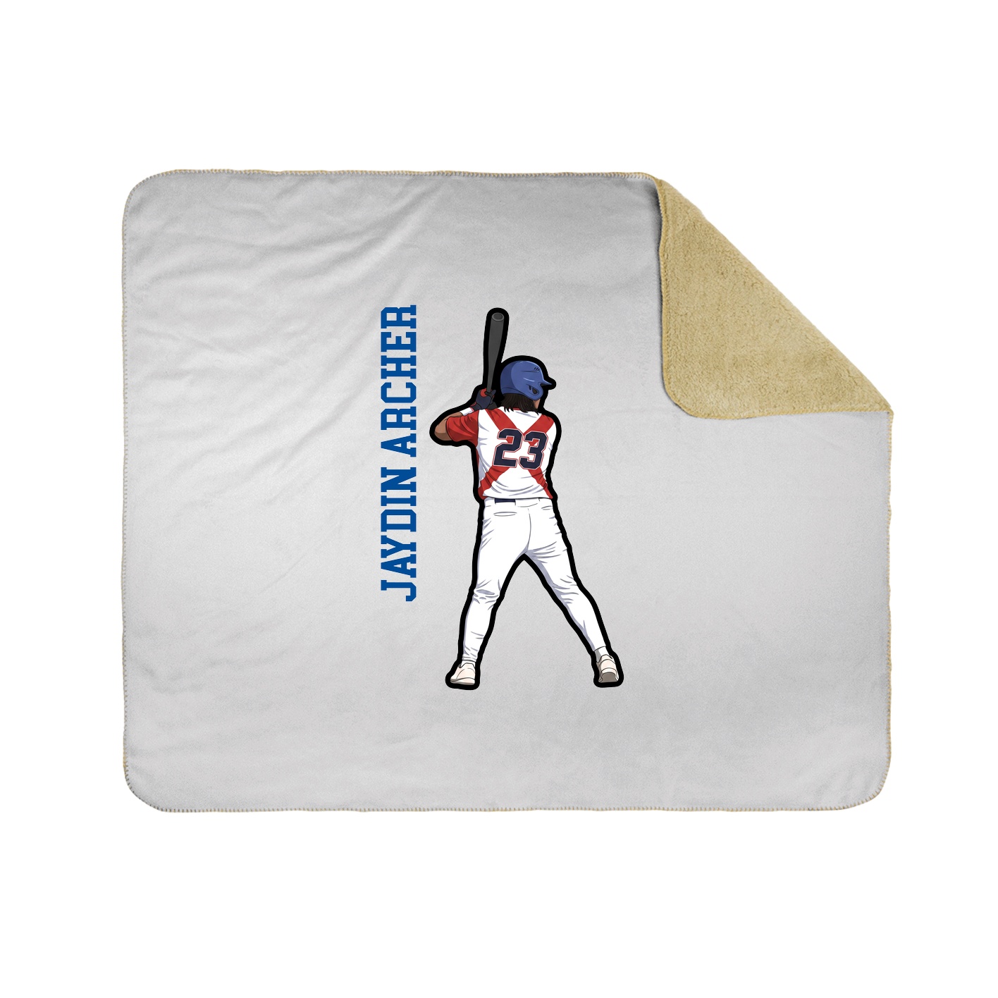 Throw Blanket — Name Vertical in White