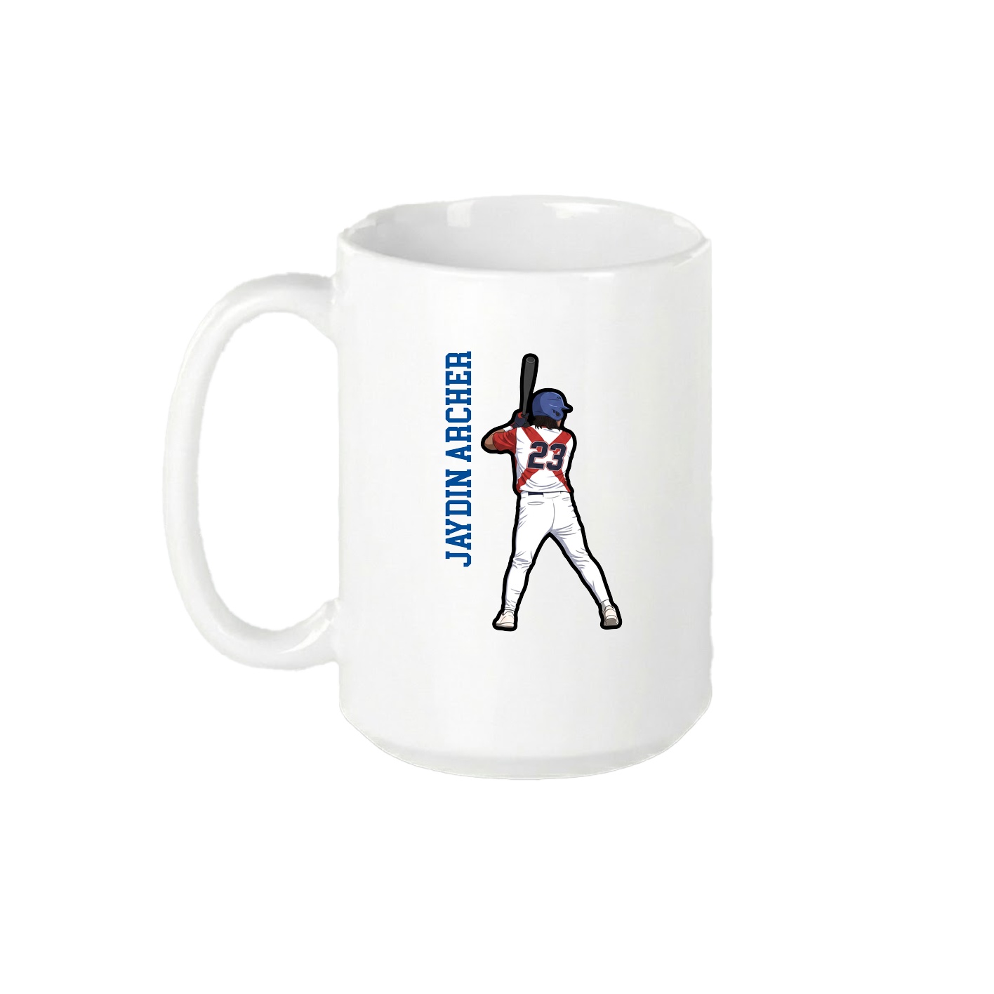15oz Coffee Mug — Name Vertical in White