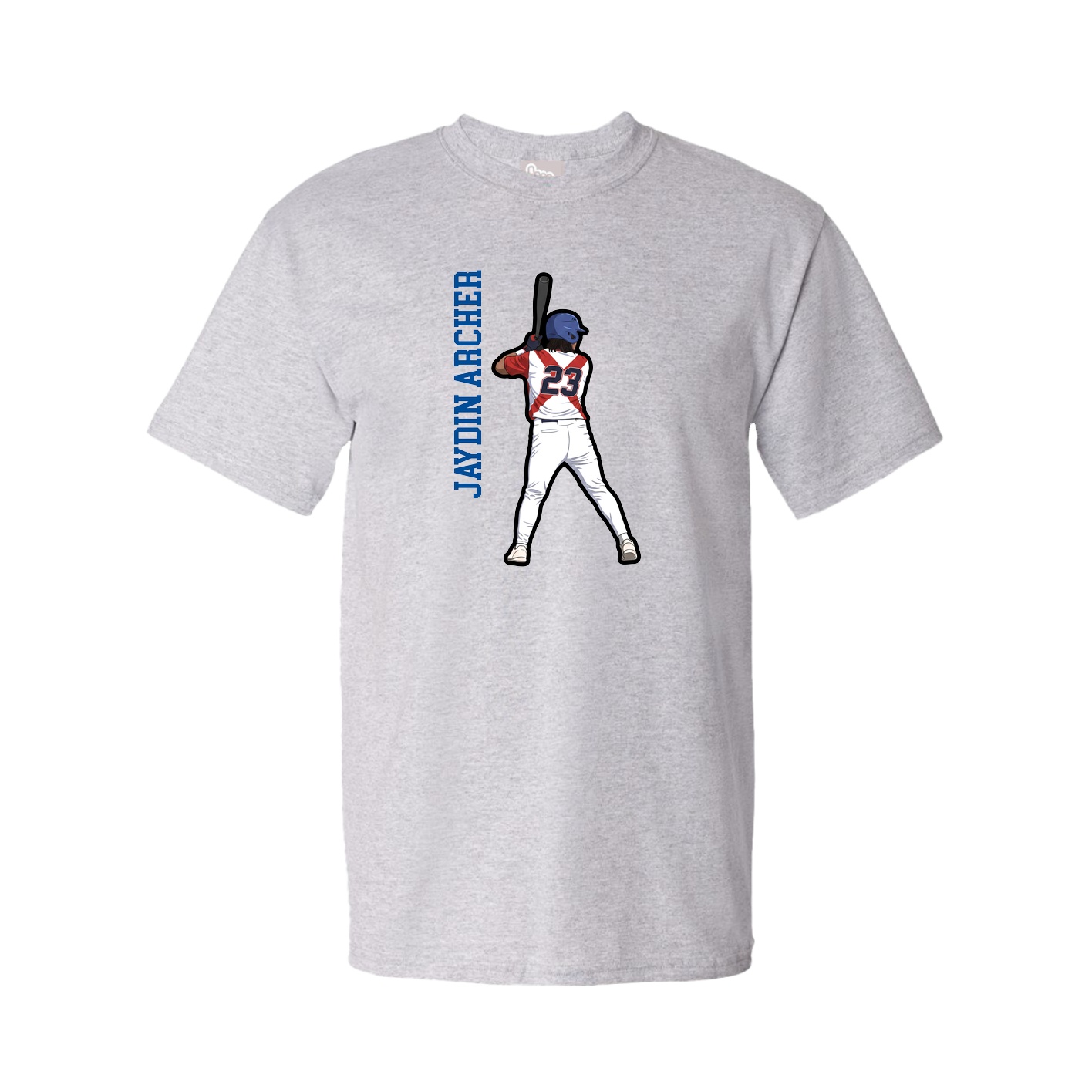 Tee — Name Vertical in Grey