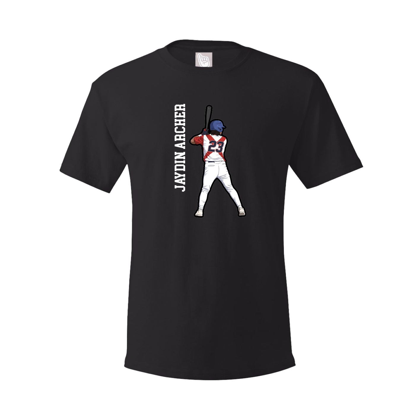 Youth Tee — Name Vertical in Black