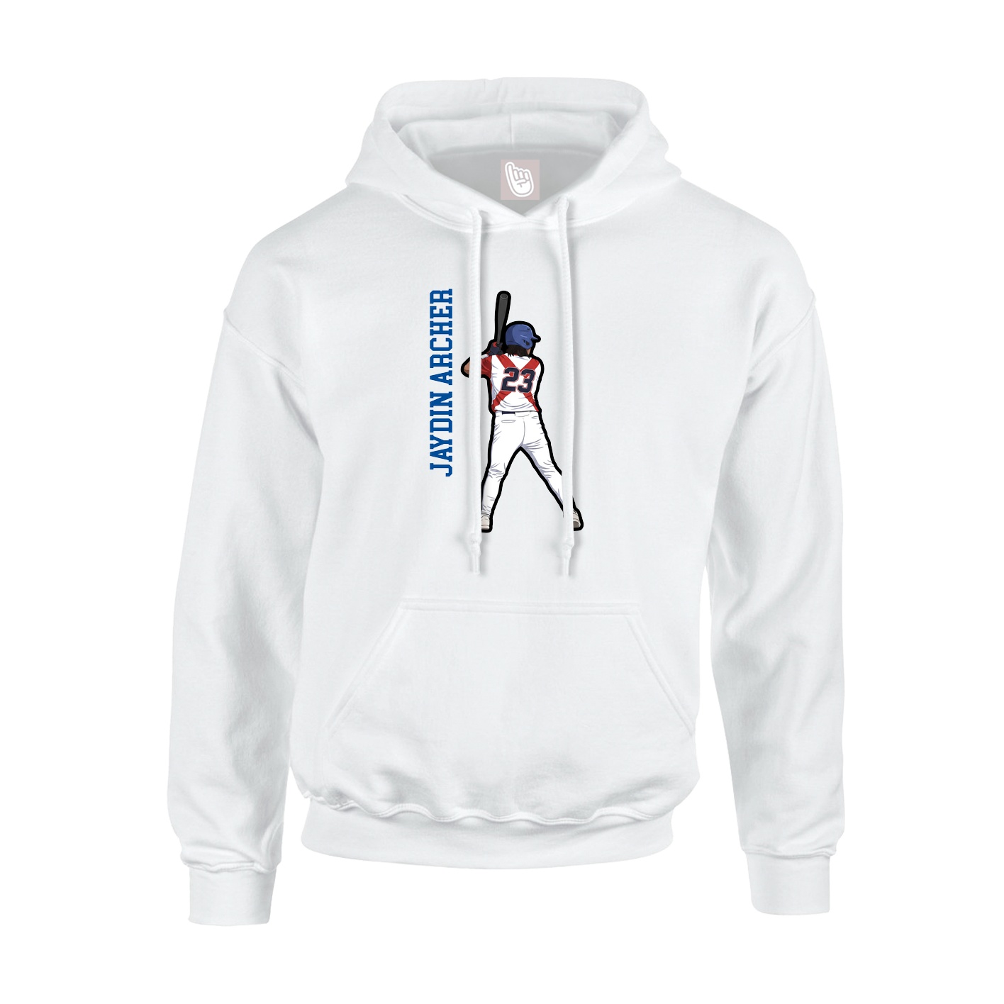 Hoodie — Name Vertical in White