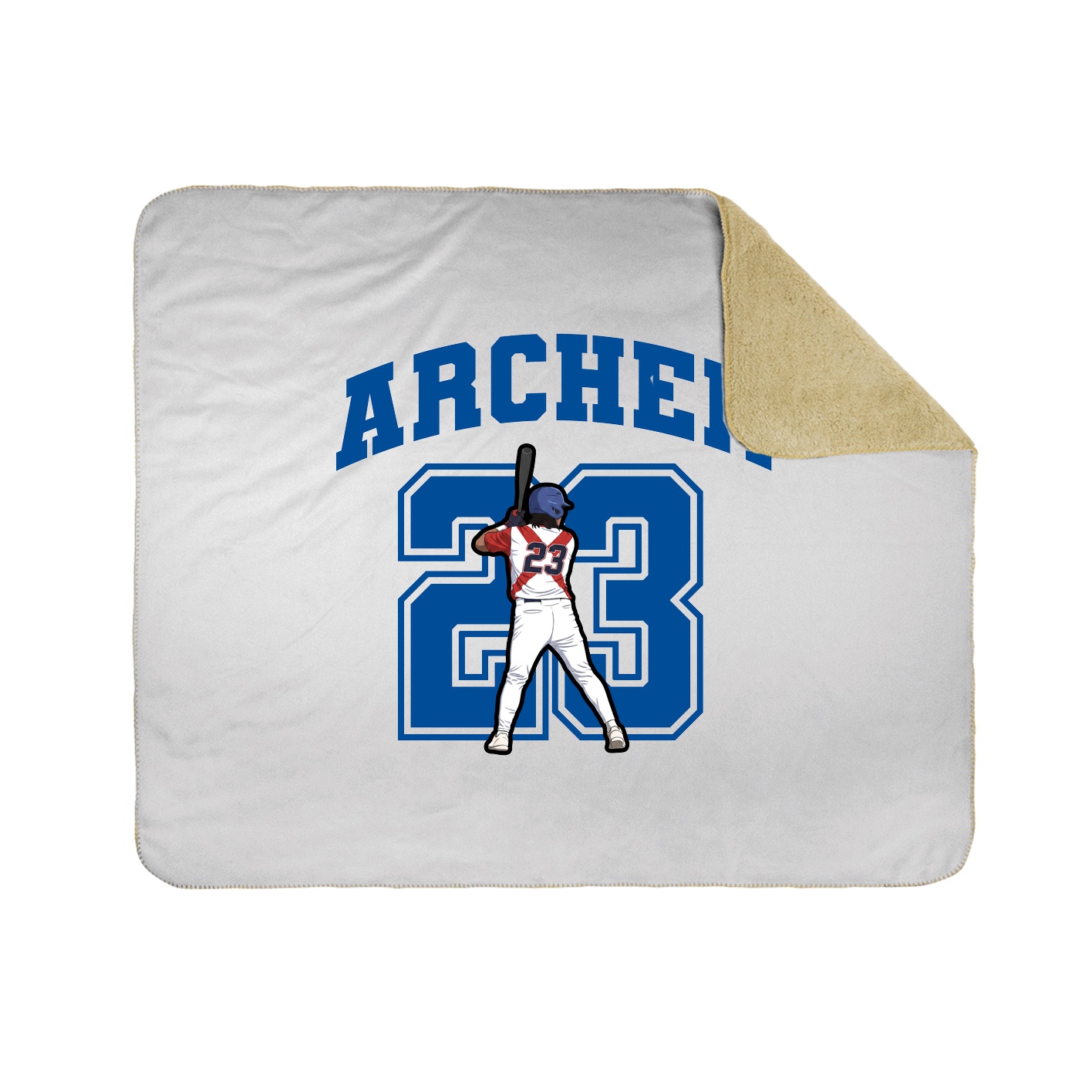 Throw Blanket — Number in White