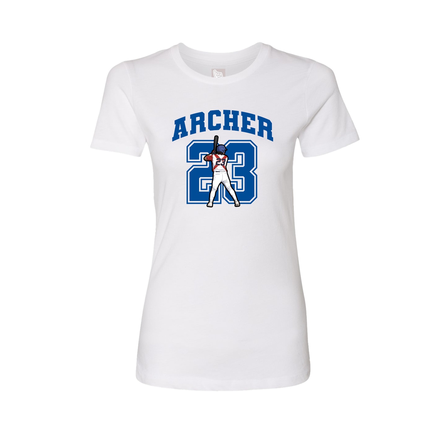 Fitted Women's Tee — Number in White