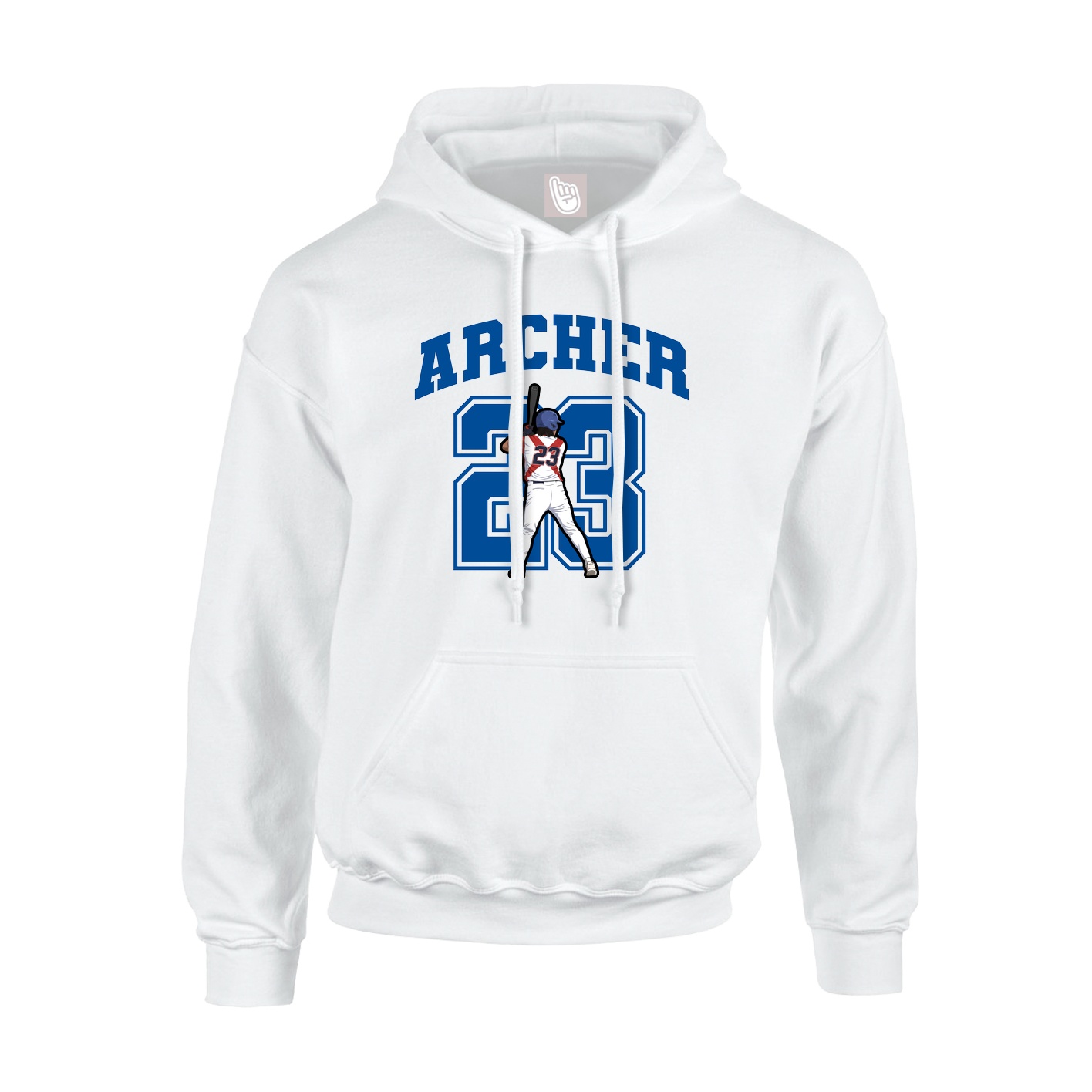 Hoodie — Number in White
