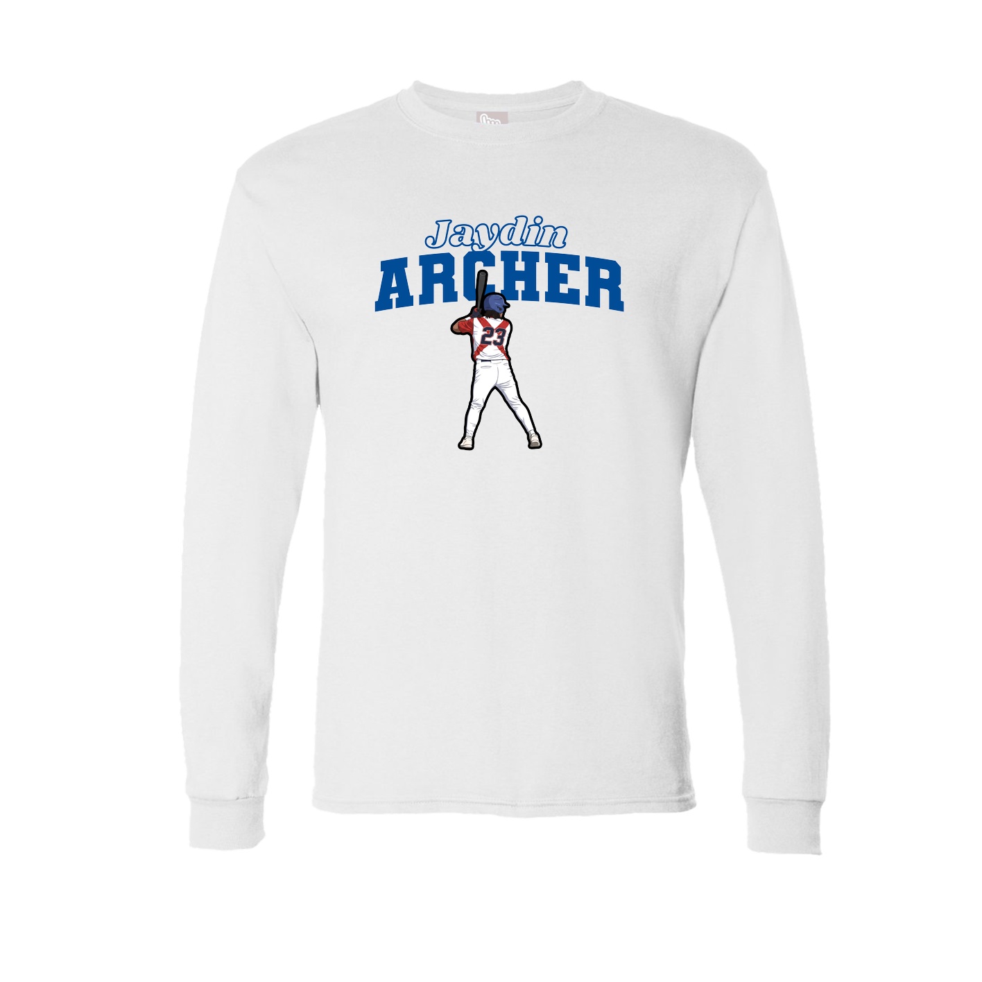 Long Sleeve Tee — Name Arch in White