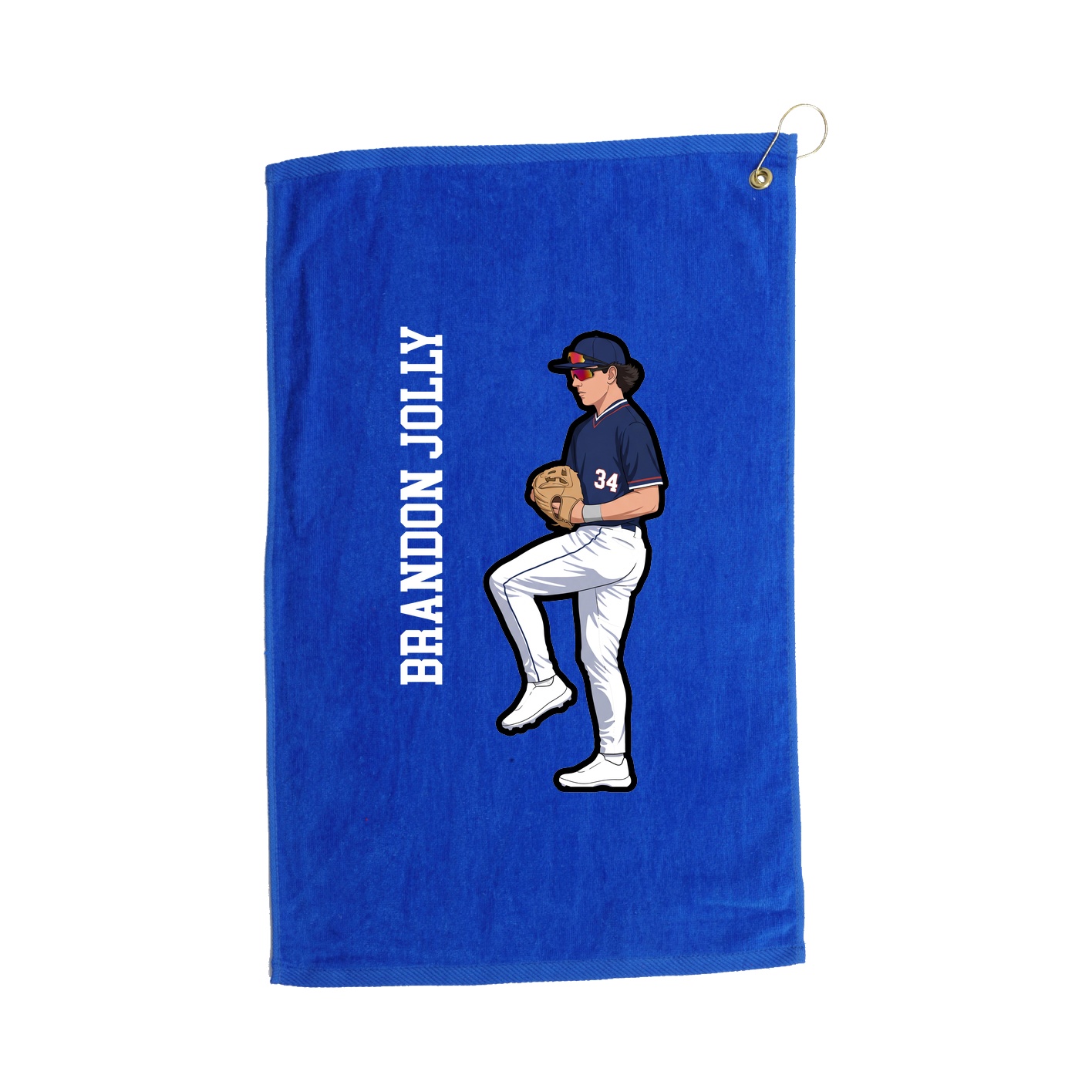 Golf Towel — Name Vertical in Royal