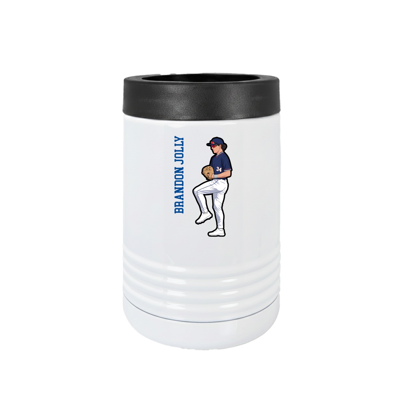 Beverage Holder — Name Vertical in White