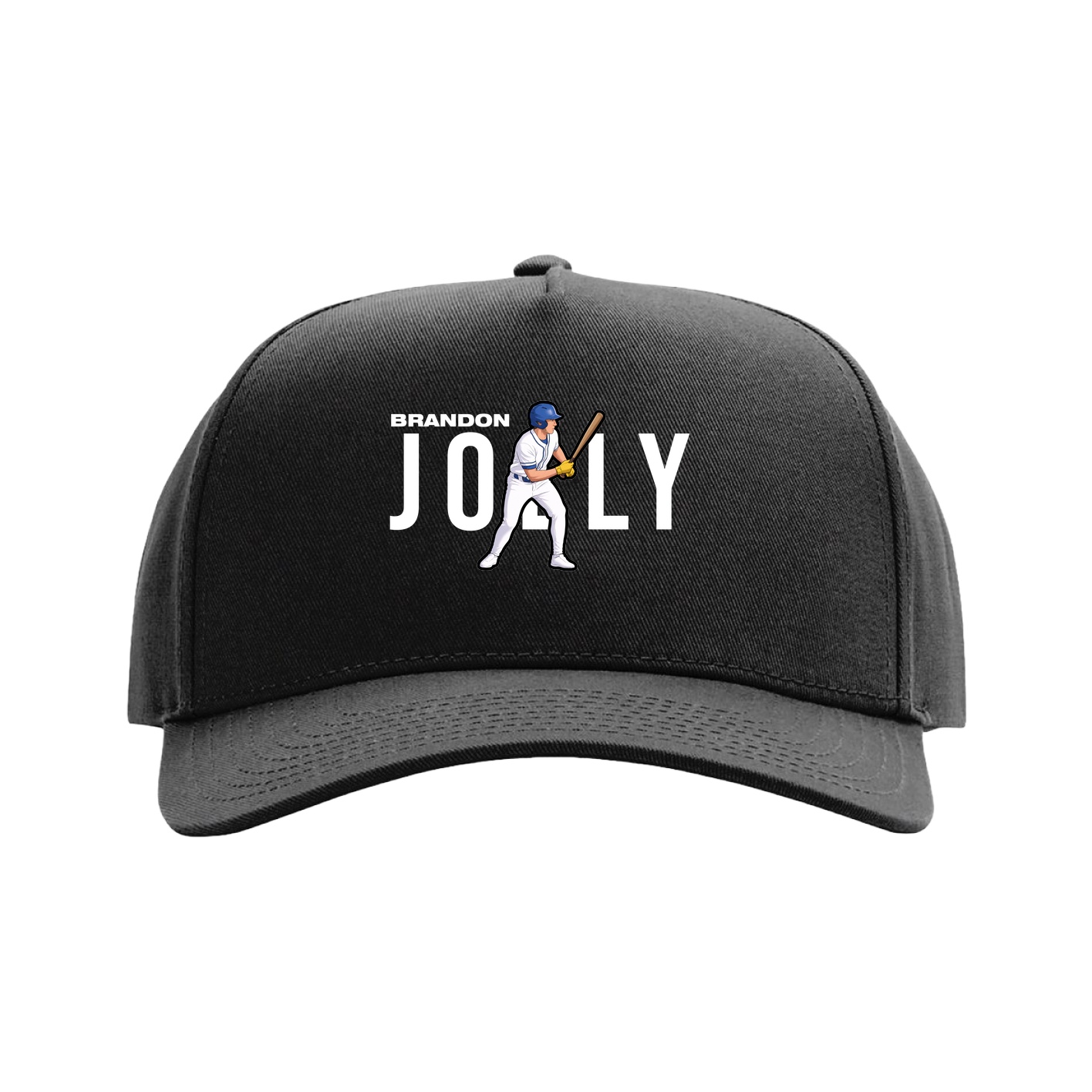 Full Fabric Five-Panel Champ Cap — Player Name in Black