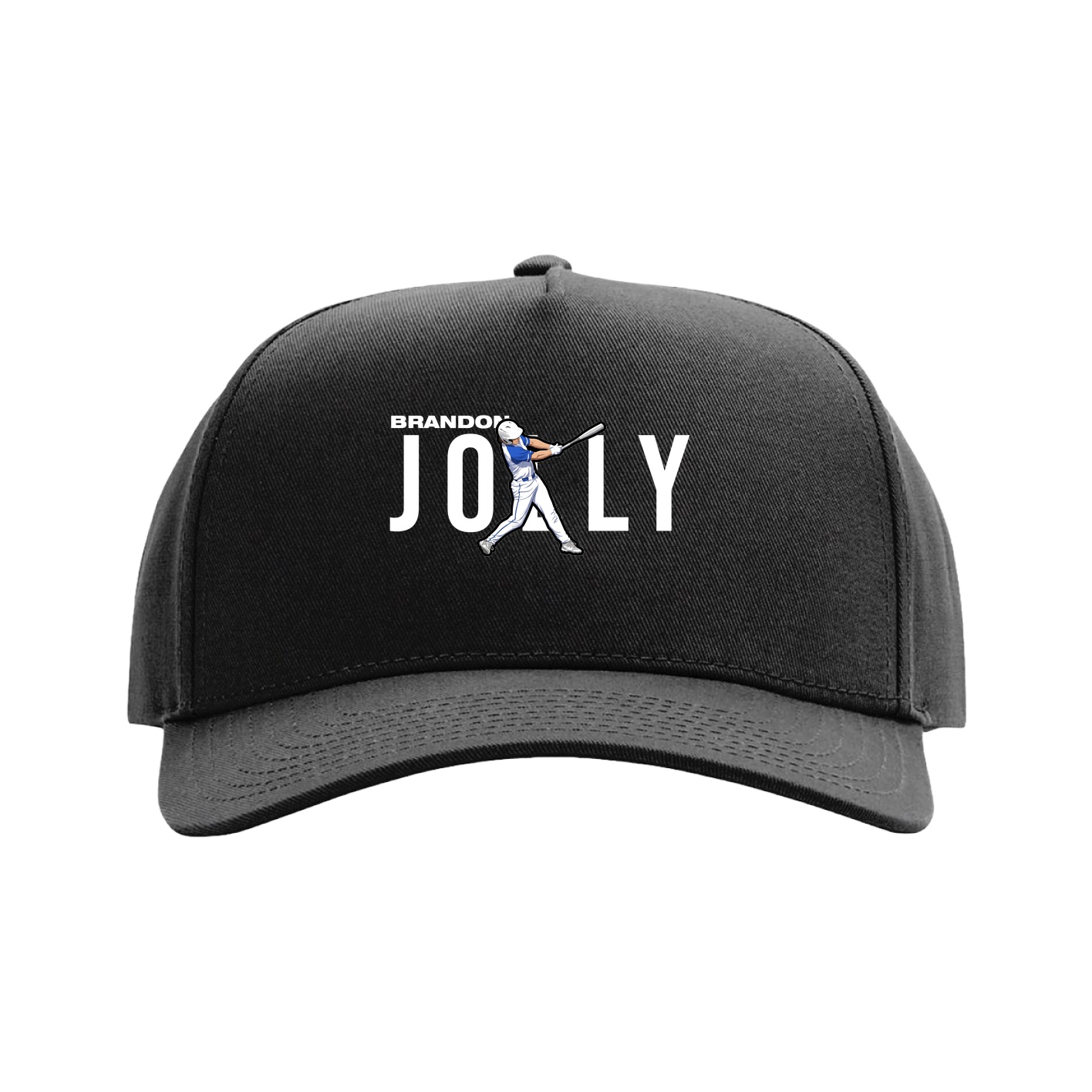 Full Fabric Five-Panel Champ Cap — Player Name in Black