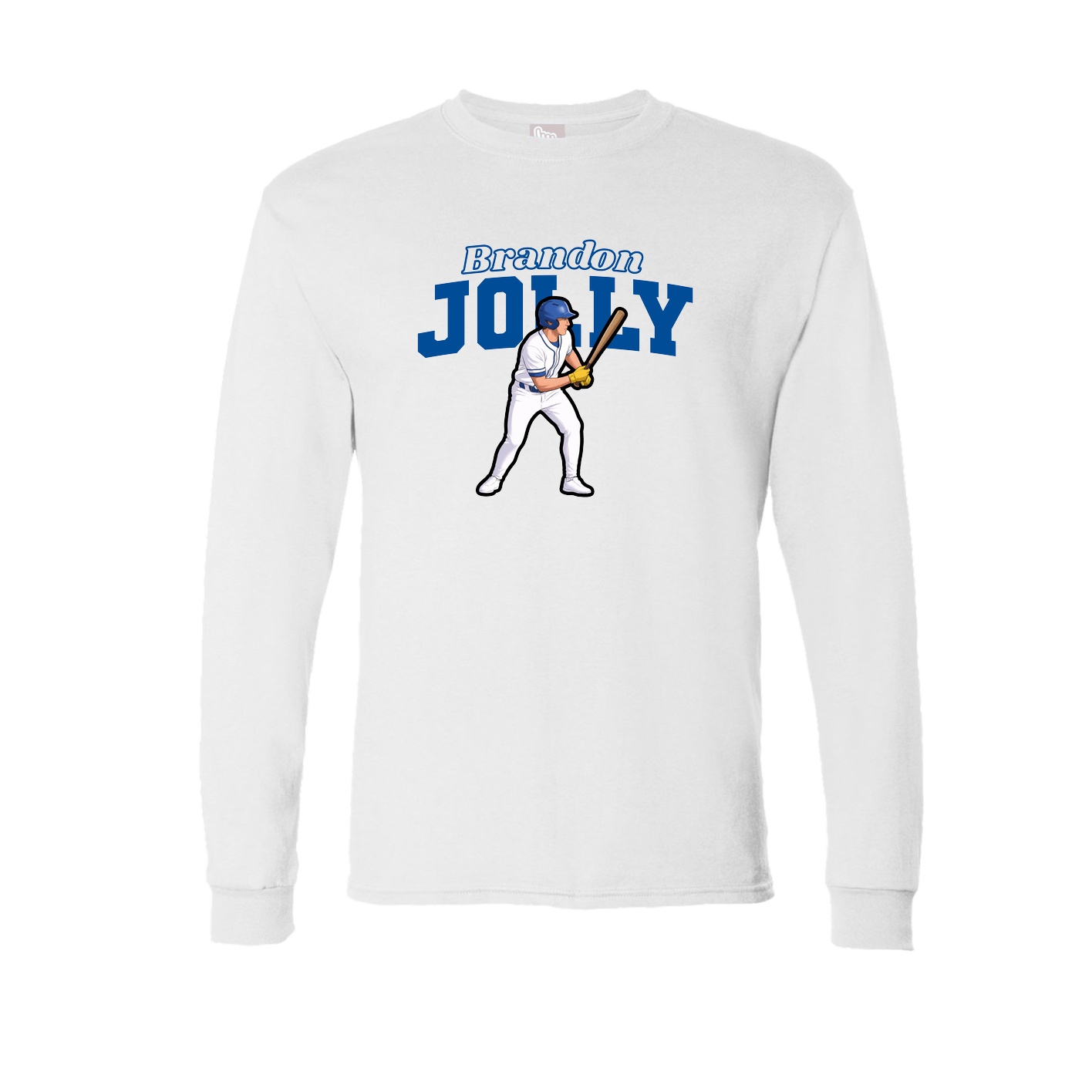 Long Sleeve Tee — Name Arch in White