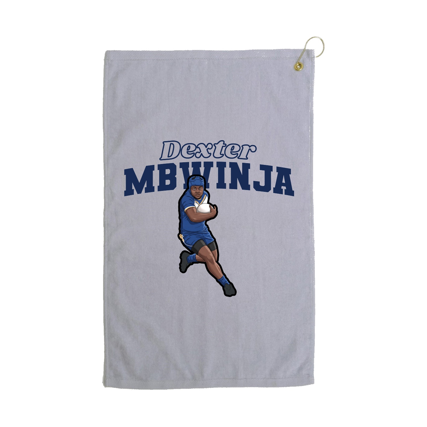 Golf Towel — Name Arch in Grey