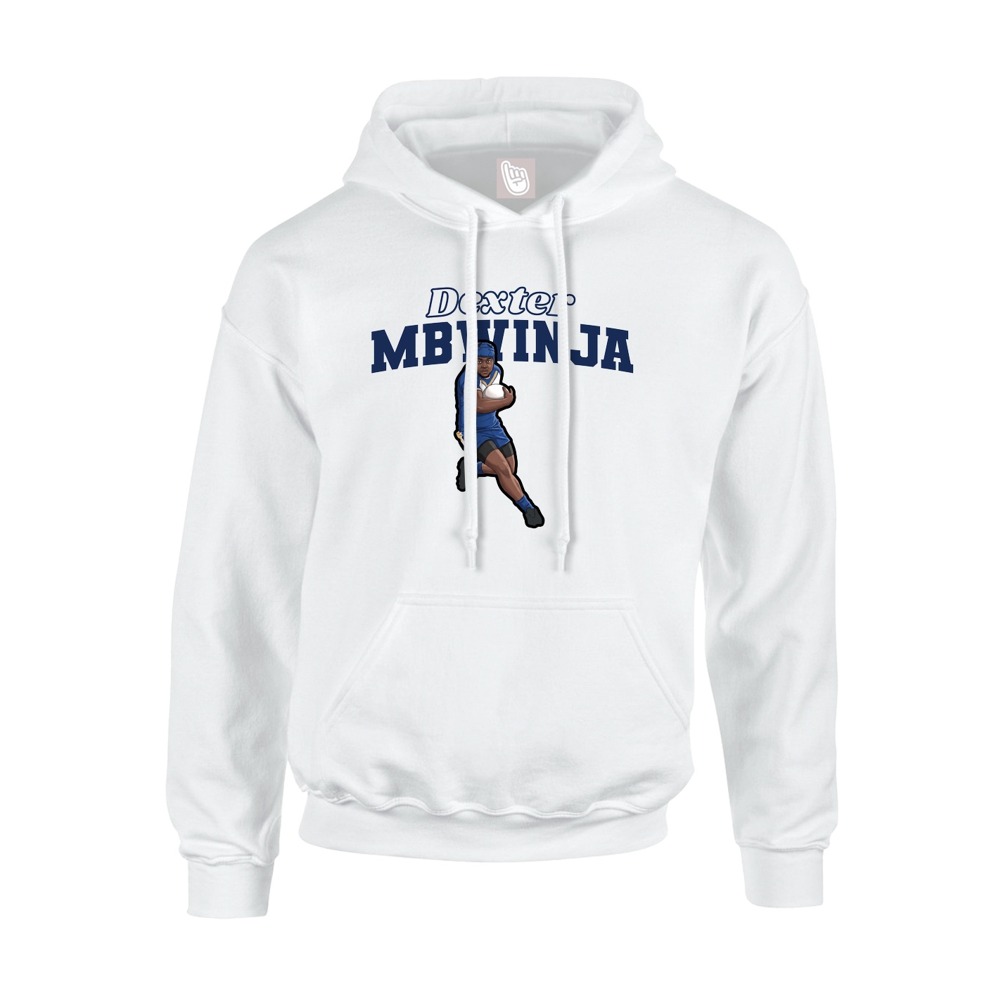Youth Hoodie — Name Arch in White