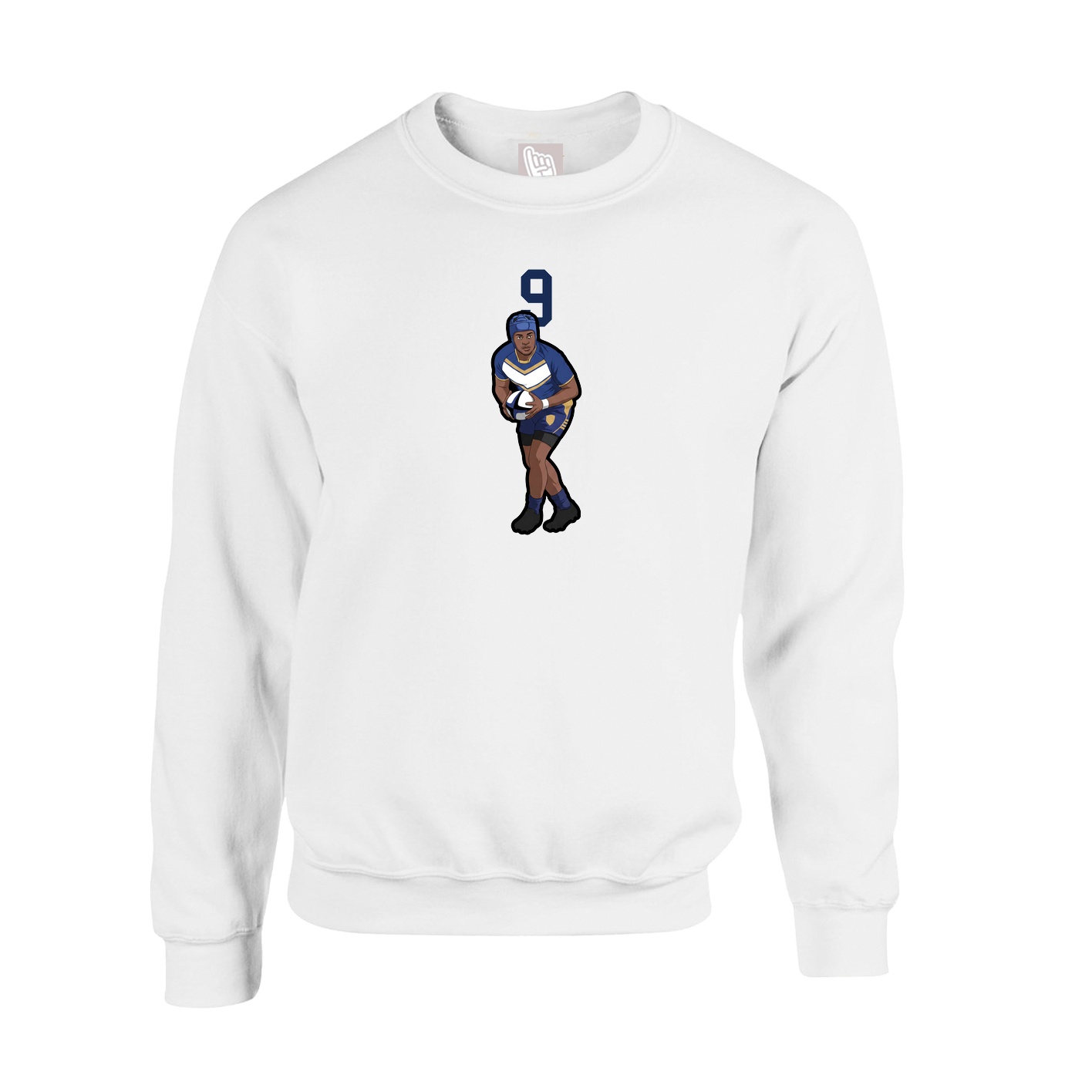 Fleece Crew — Number Top in White