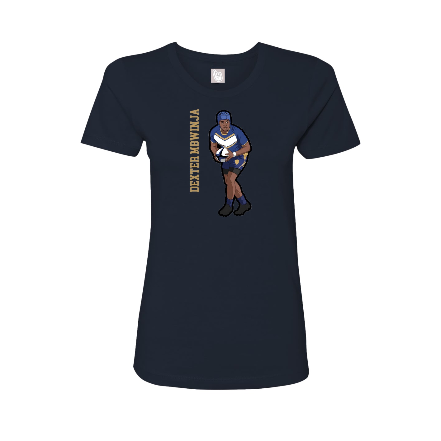 Womens Tee — Name Vertical in Navy