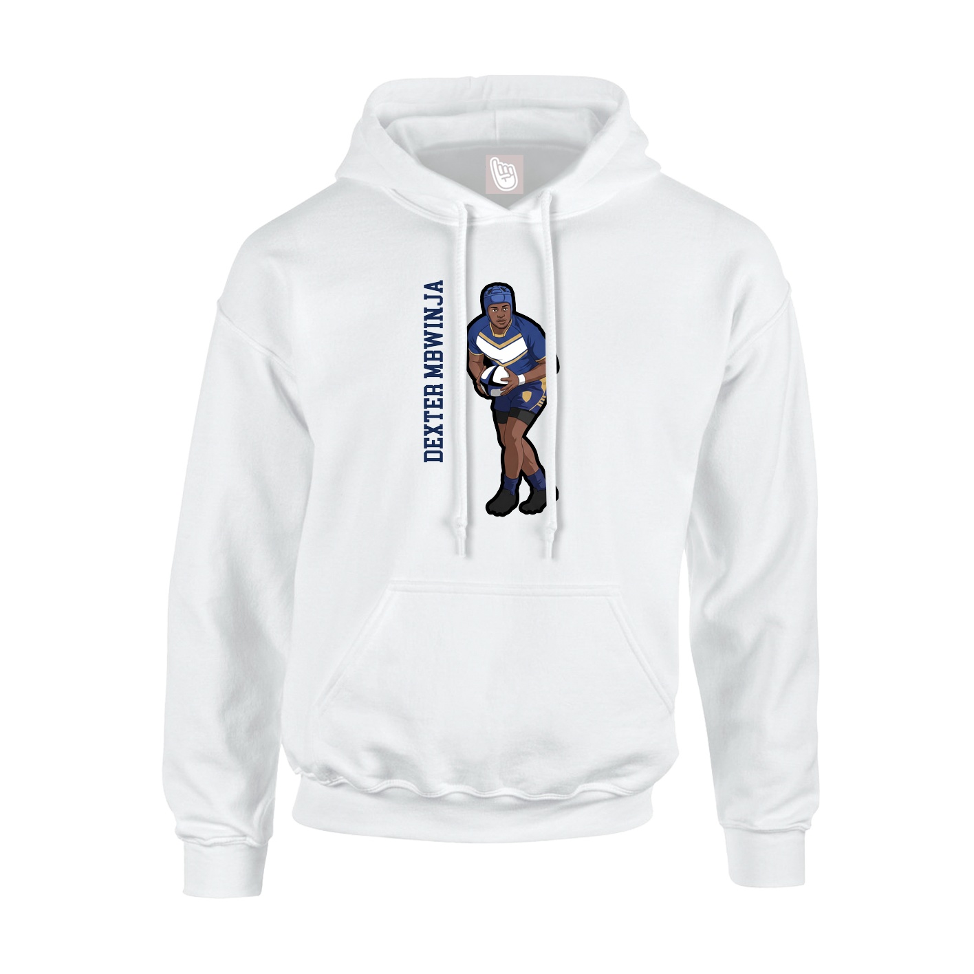 Hoodie — Name Vertical in White