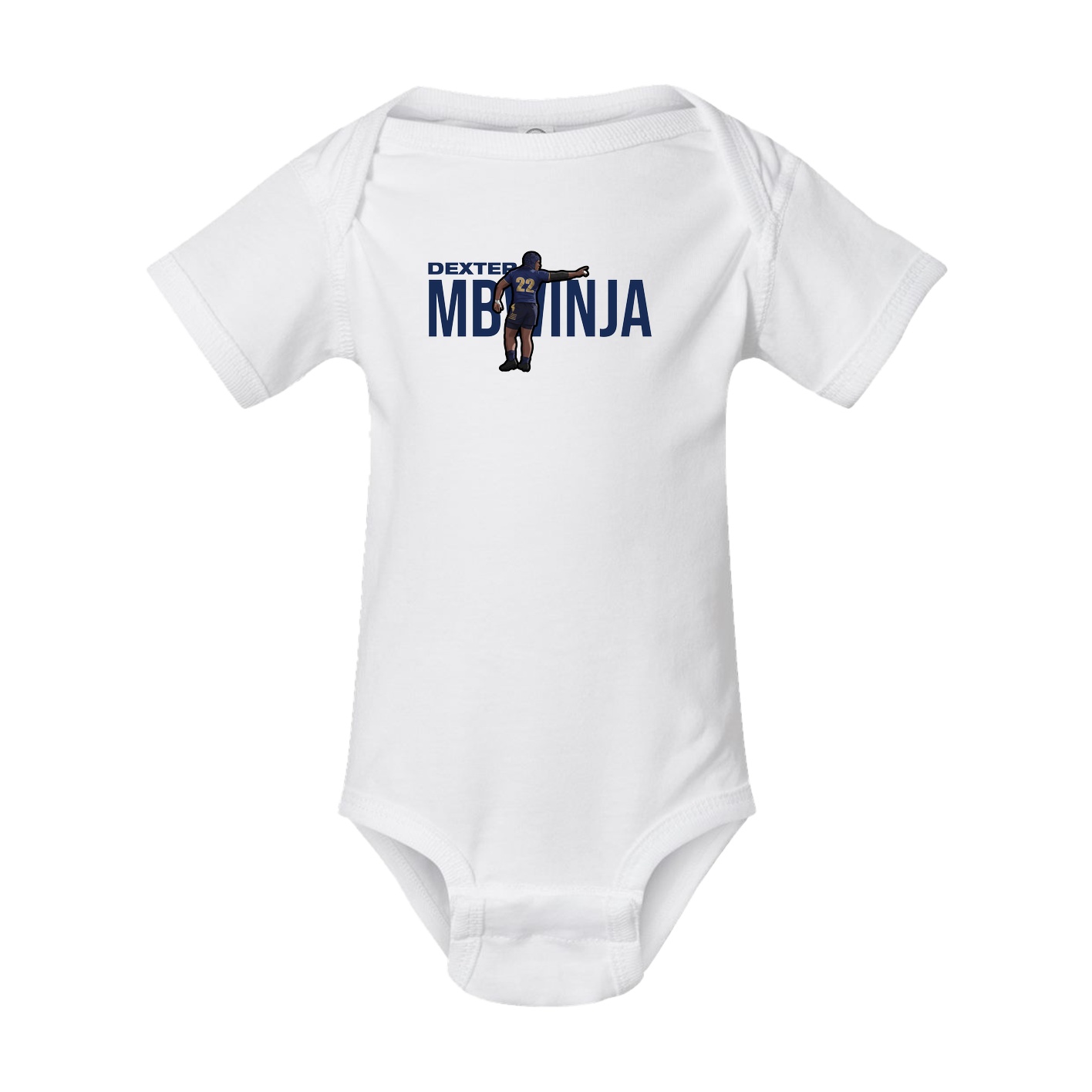 Baby Onesie — Player Name in White