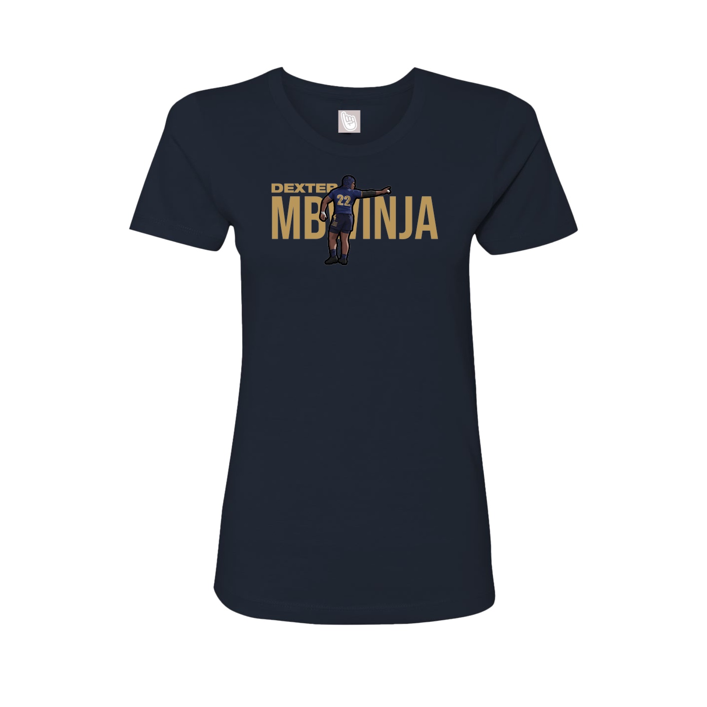 Fitted Women's Tee — Player Name in Navy