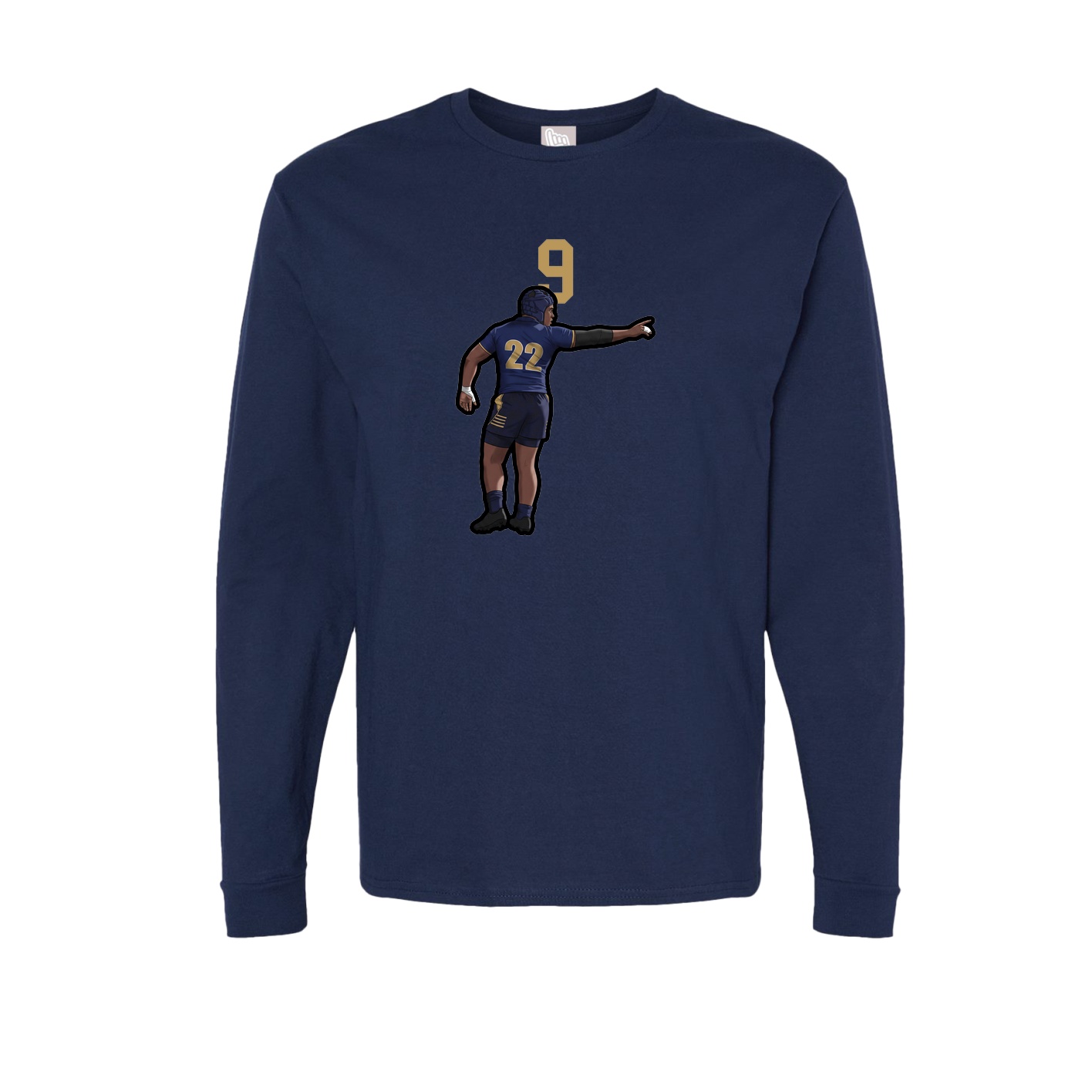 Long Sleeve Tee — Number Top in Navy