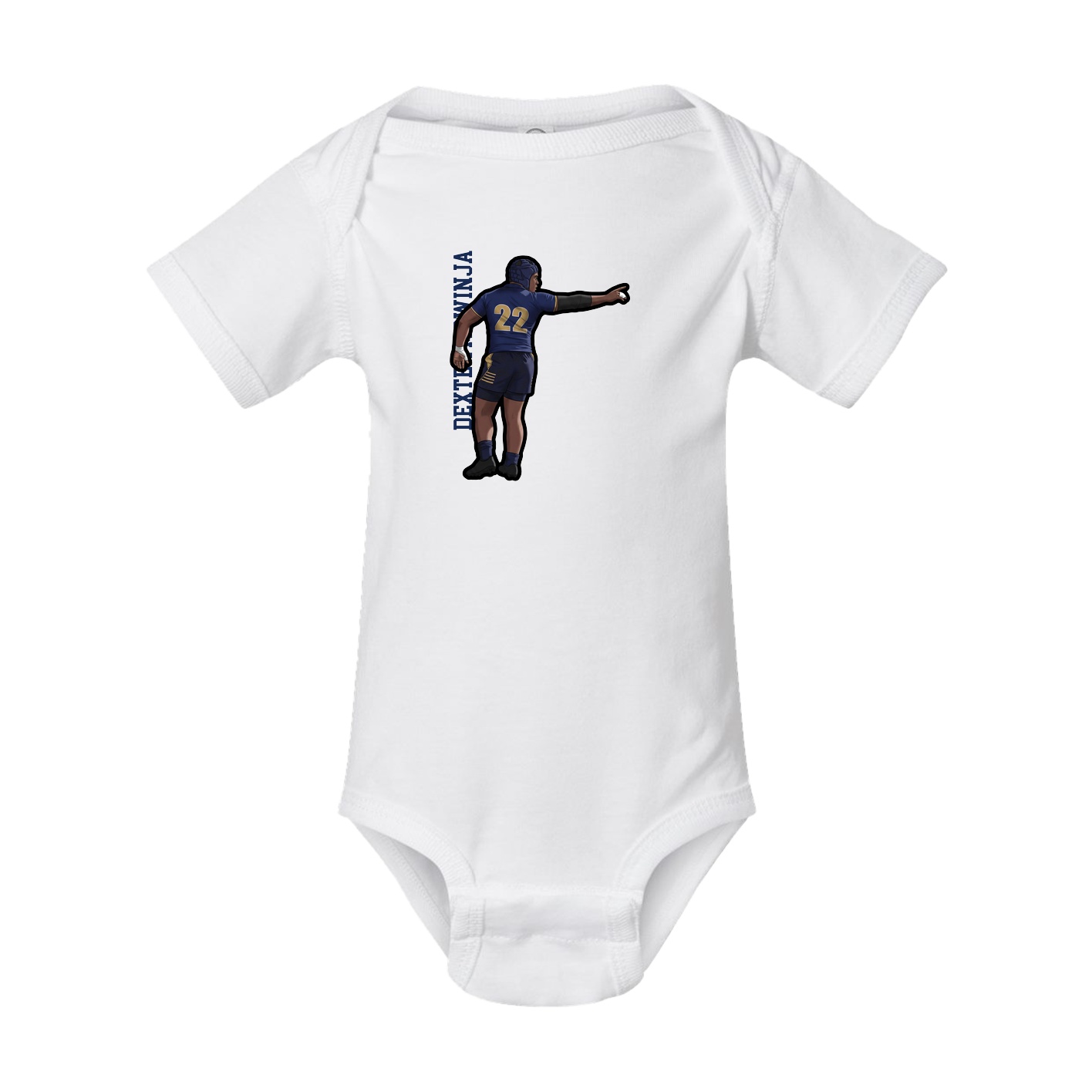 Baby Onesie — Name Vertical in White