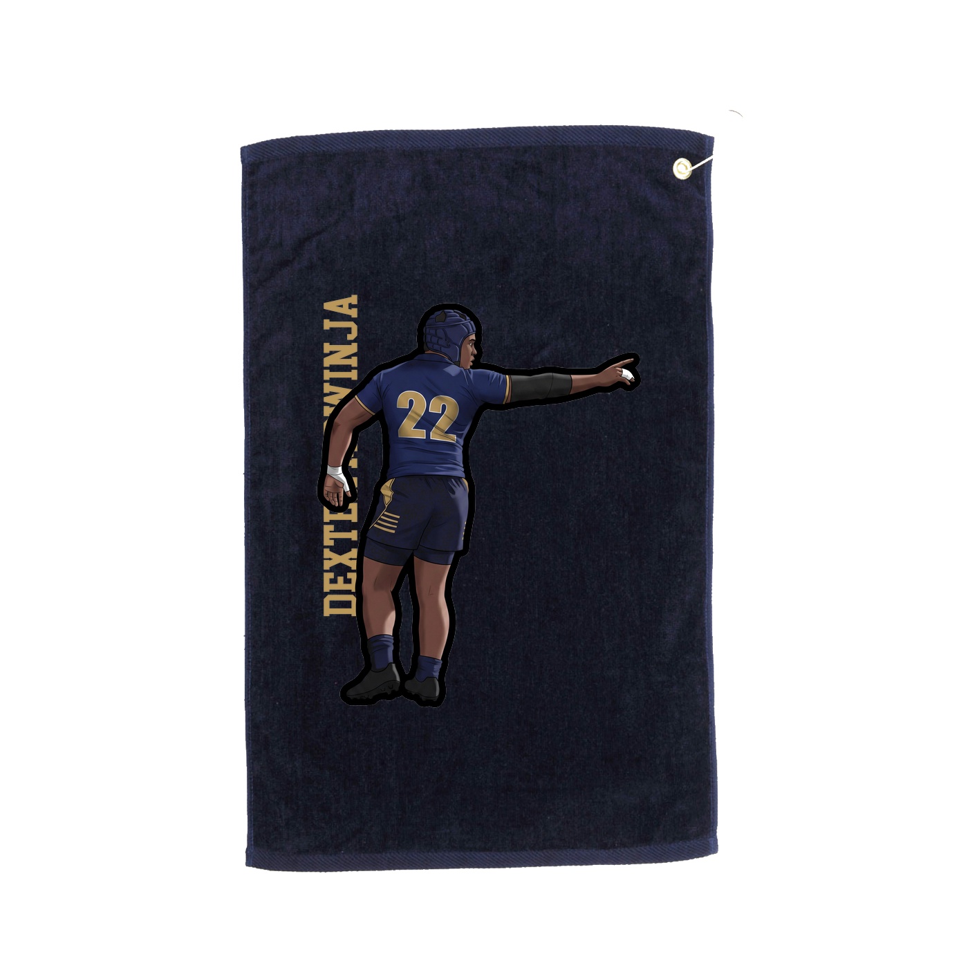 Golf Towel — Name Vertical in Navy