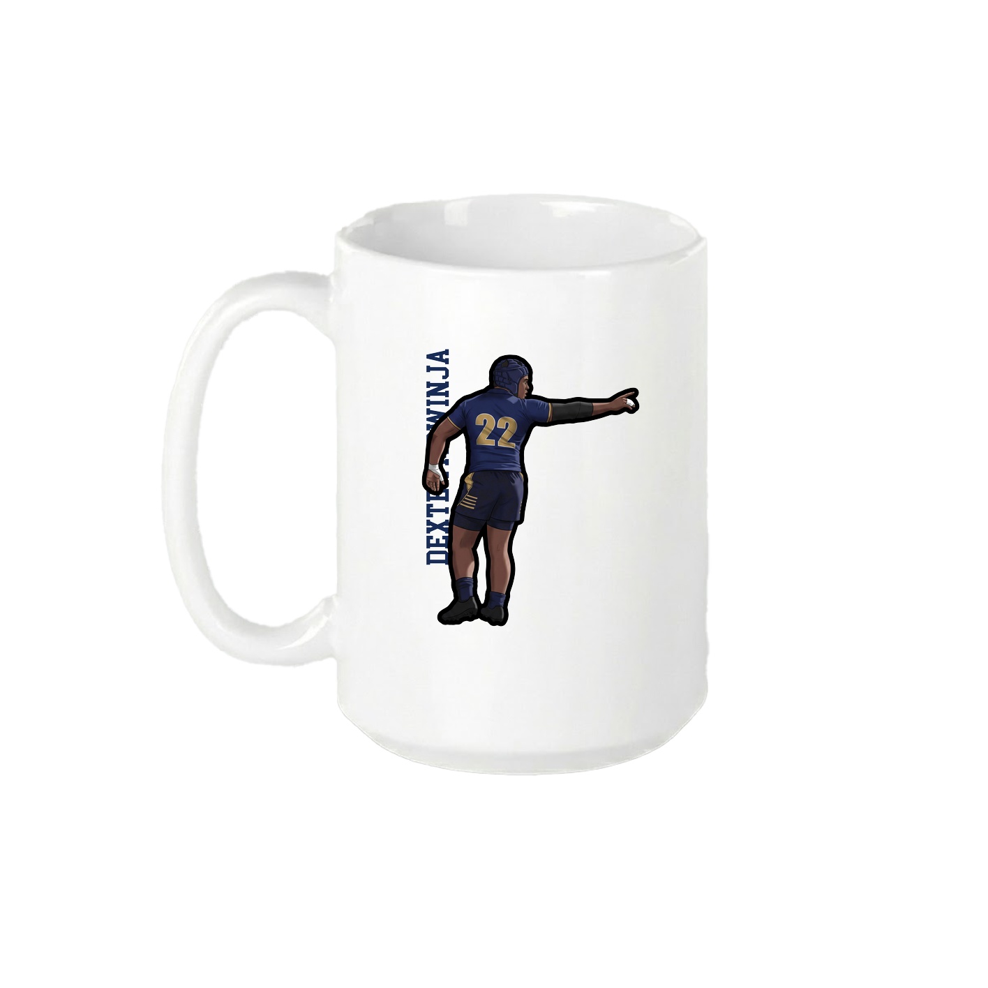 15oz Coffee Mug — Name Vertical in White