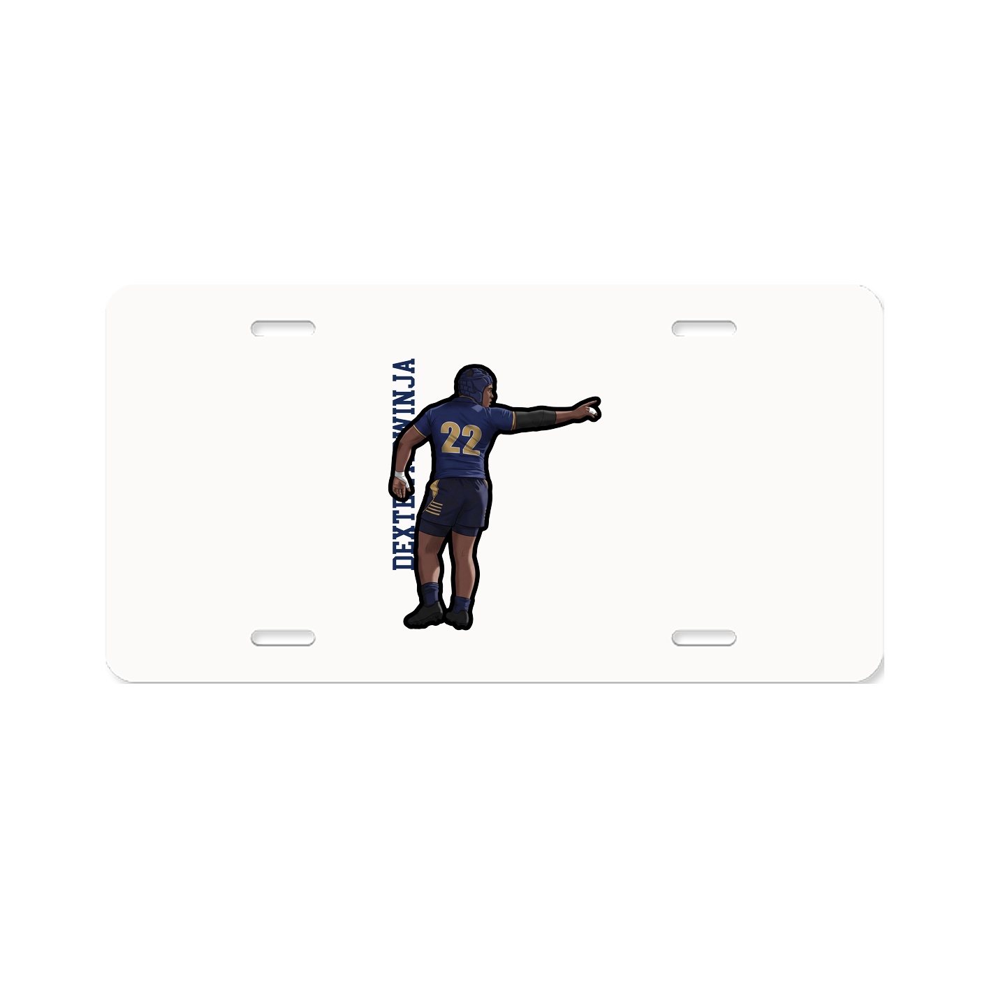 License Plate — Name Vertical in Classic