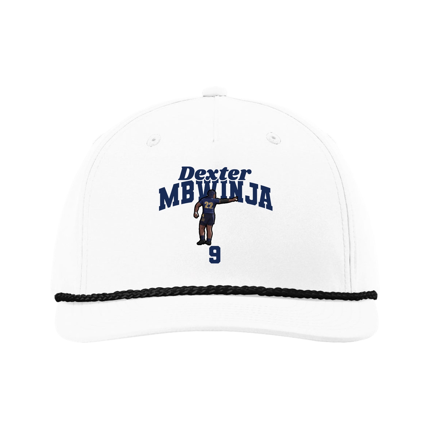 Five-Panel Classic Rope Cap — Signature Arch in White